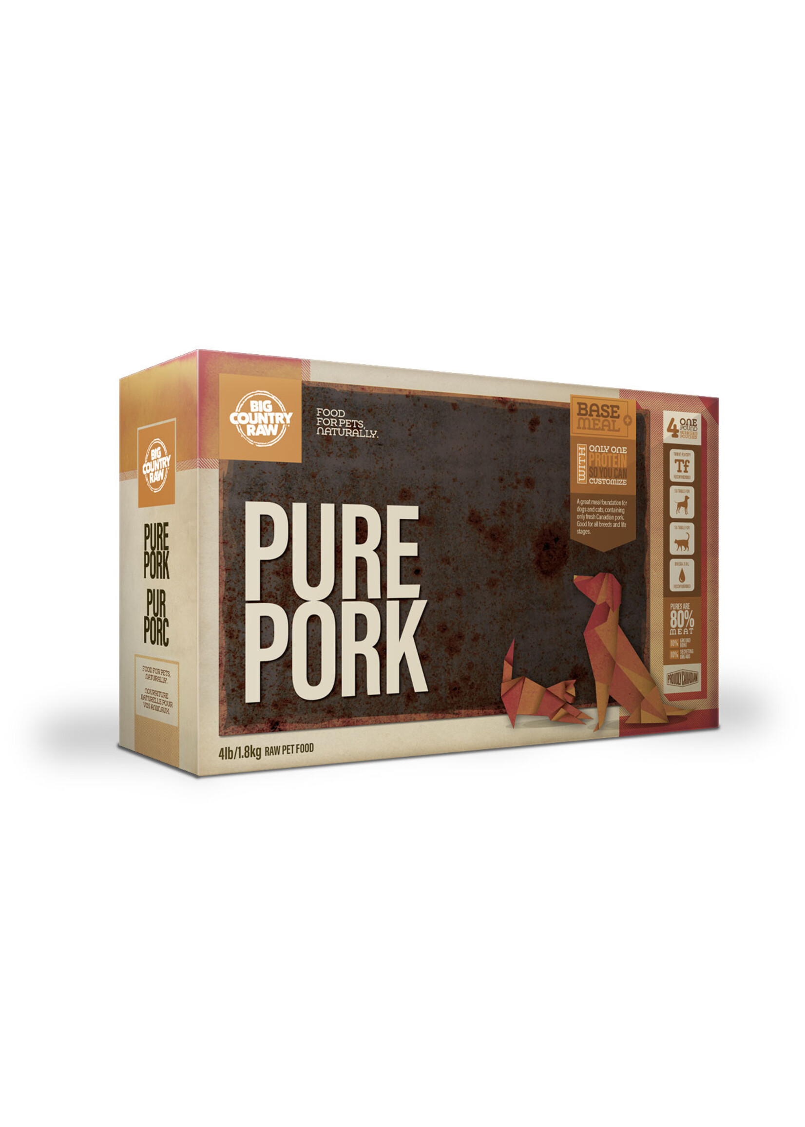 Big Country Raw Ltd. Big Country Raw Pure Pork Carton - 4lb