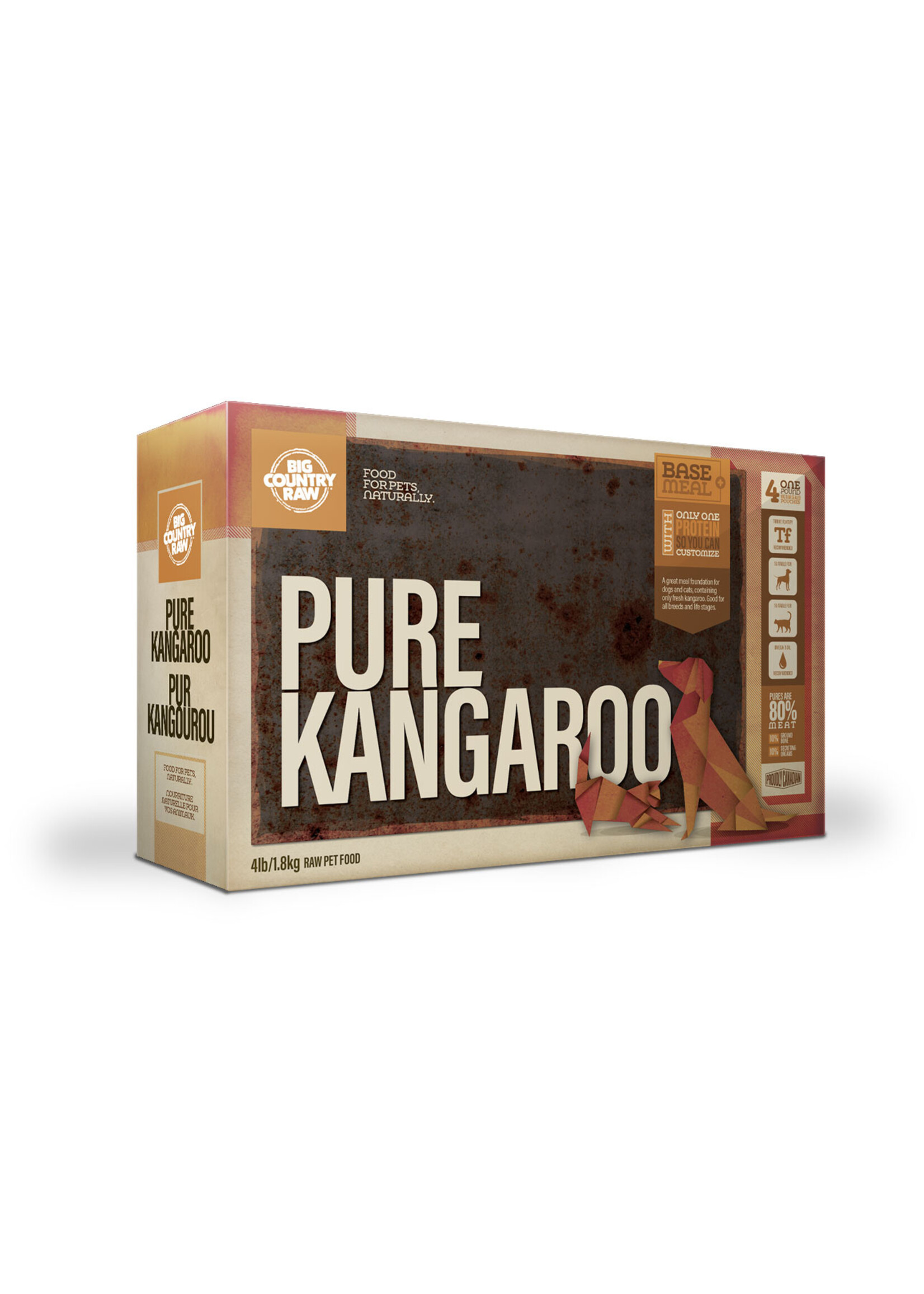 Big Country Raw Ltd. Big Country Raw Pure Kangaroo Carton - 4lb