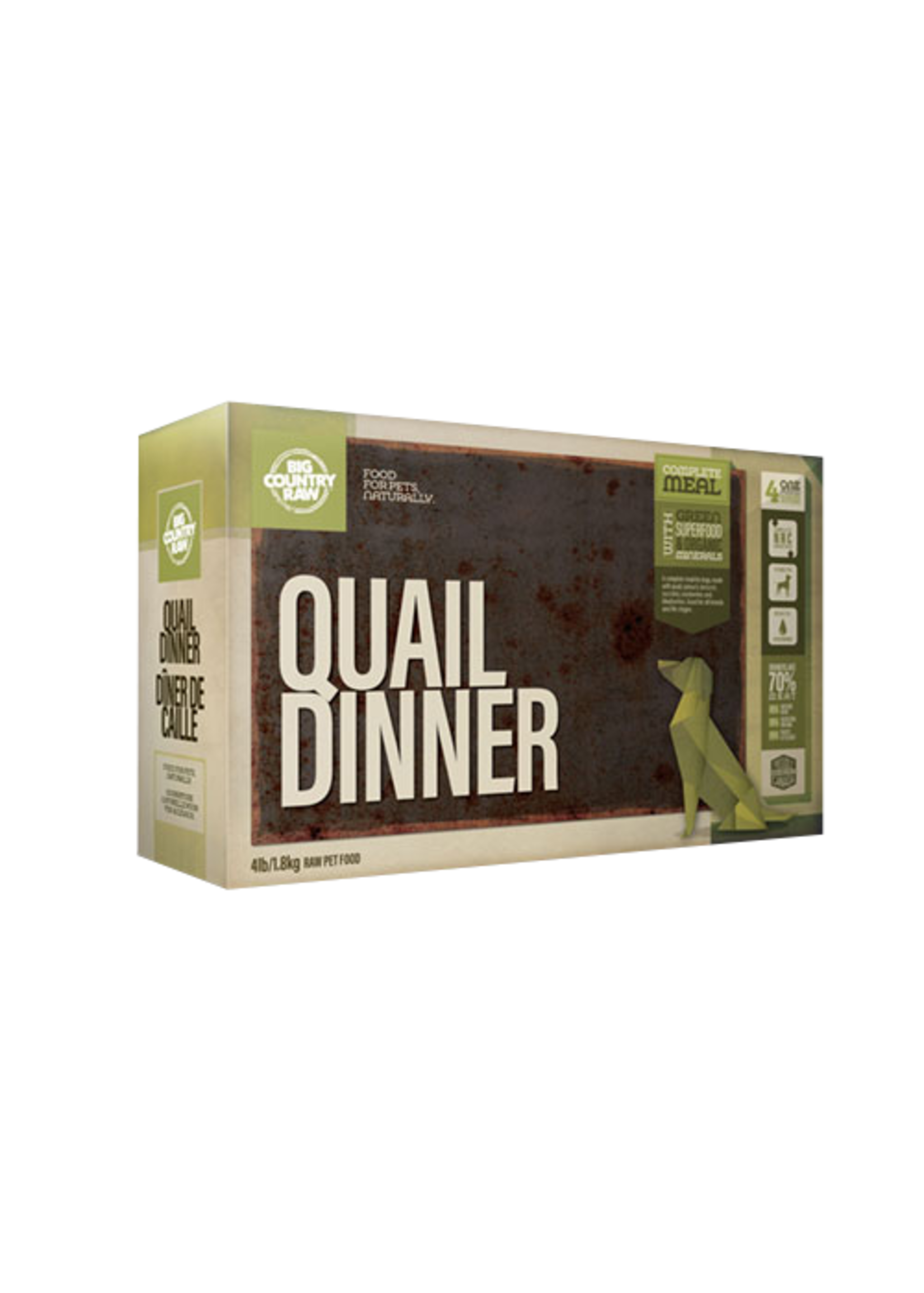 Big Country Raw Ltd. Big Country Raw Quail Dinner Carton - 4lb