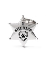 My Family ID Tag Bronx Sheriff Star White Bronze Enameled