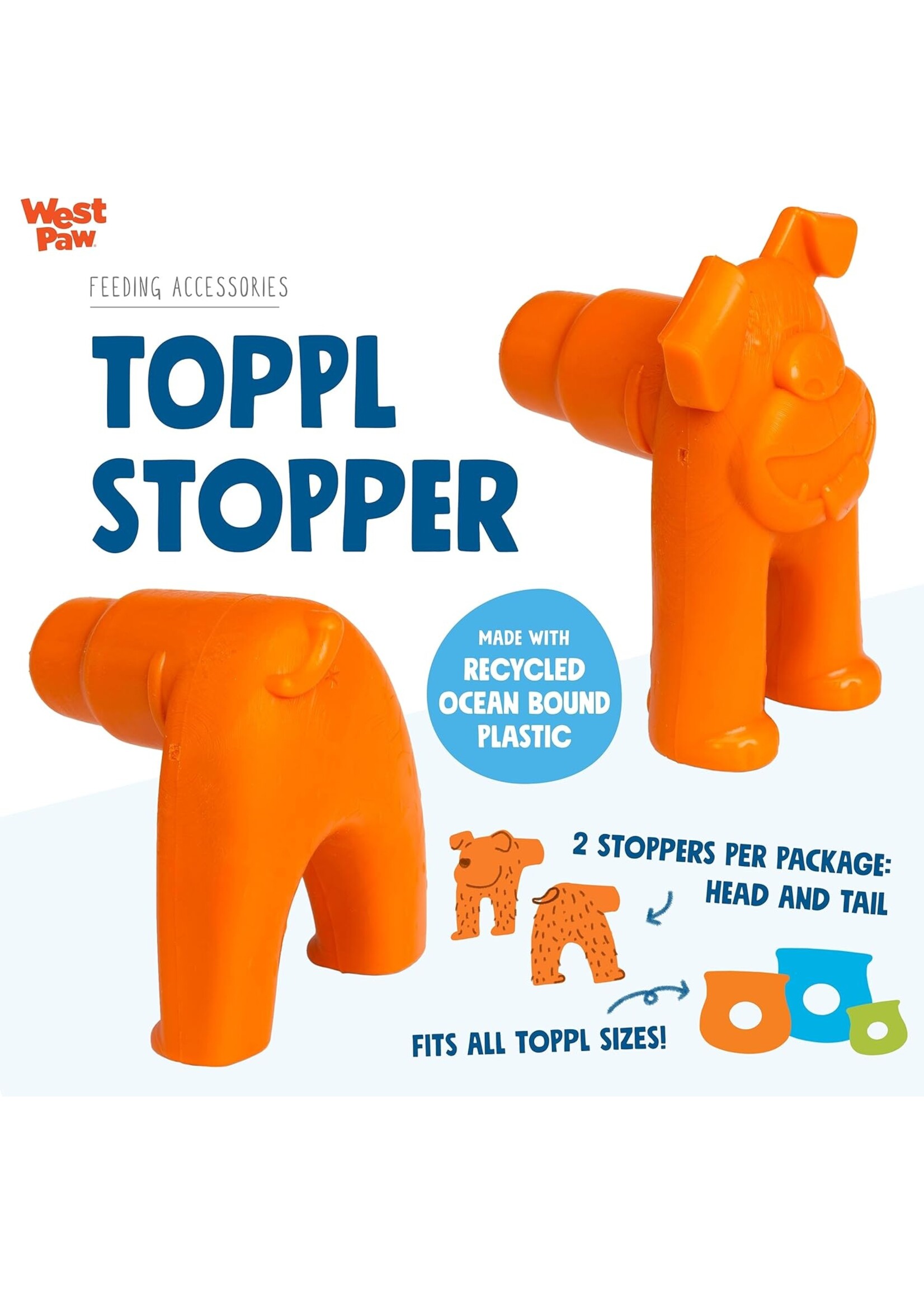 West Paw West Paw Toppl Stopper Tangerine
