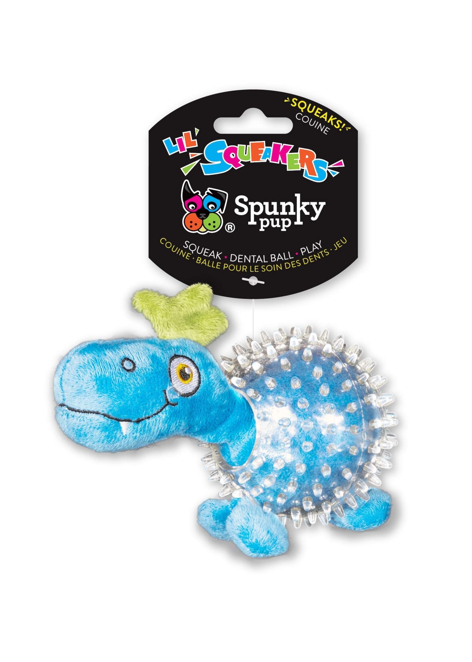 Spunky Pup Spunky Pup Lil' Squeakers Clear Spikey Ball