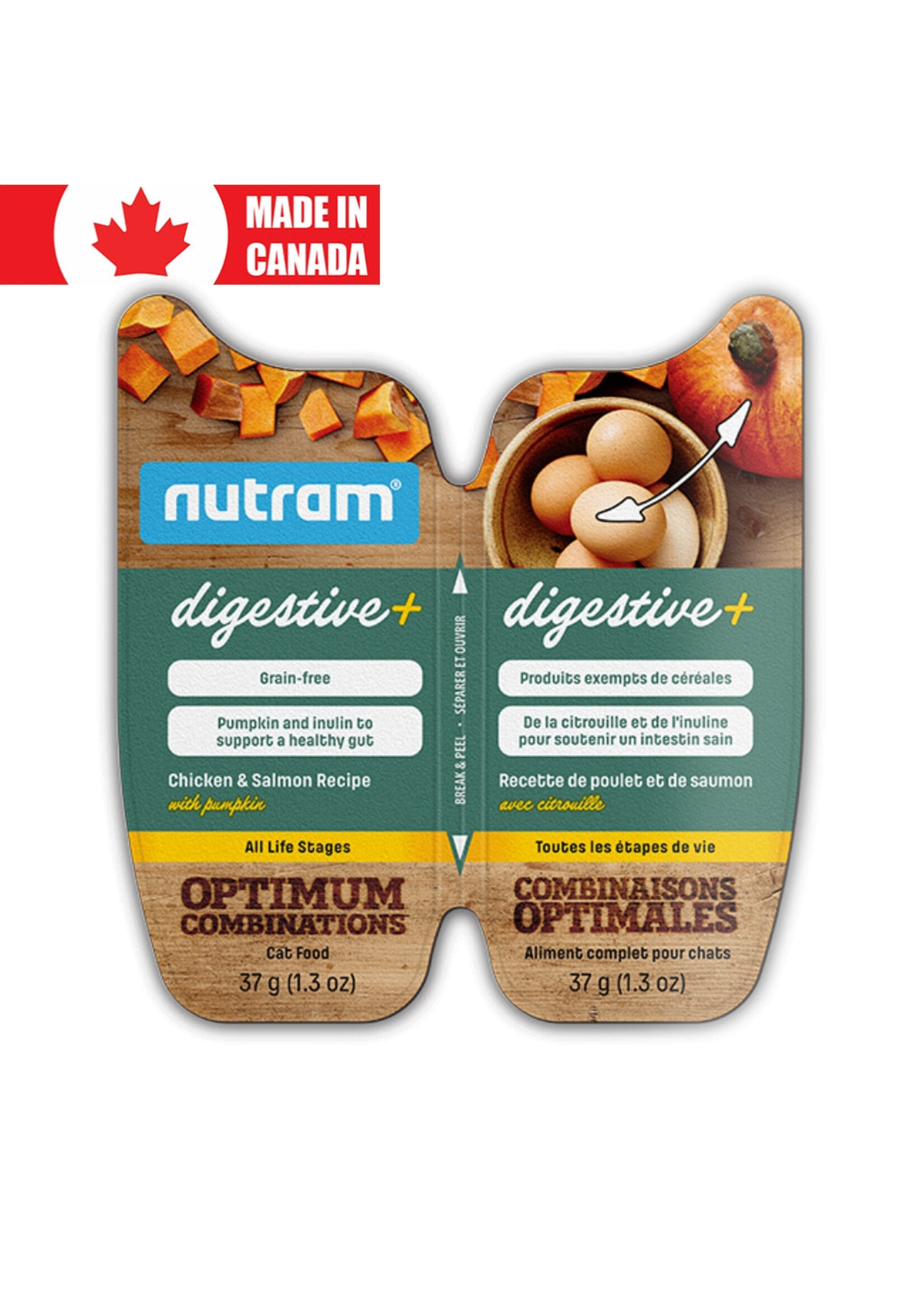 Nutram Nutram Cat OC Digestive+ Chicken & Salmon ALS Split Cup 16/2.6oz