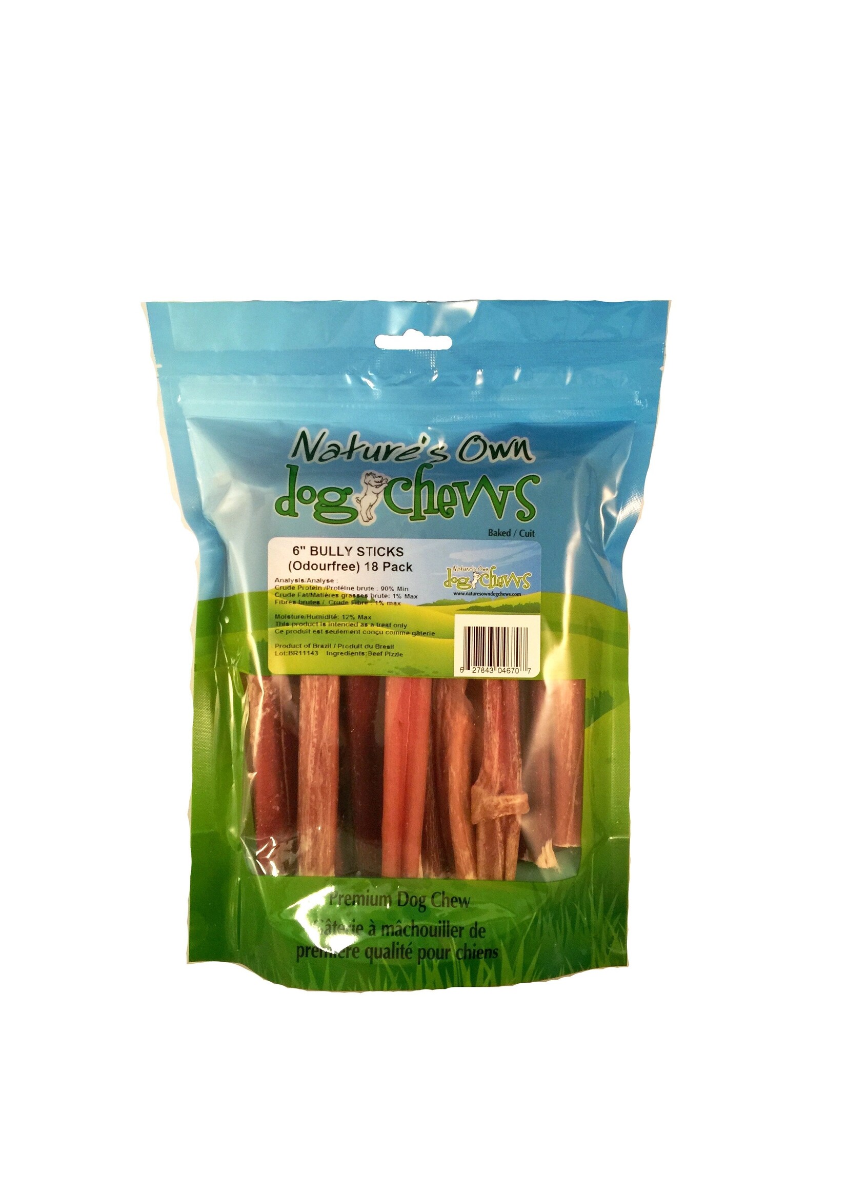 Nature's Own Nature's Own Odourfree Bully Sticks 6" 18pack
