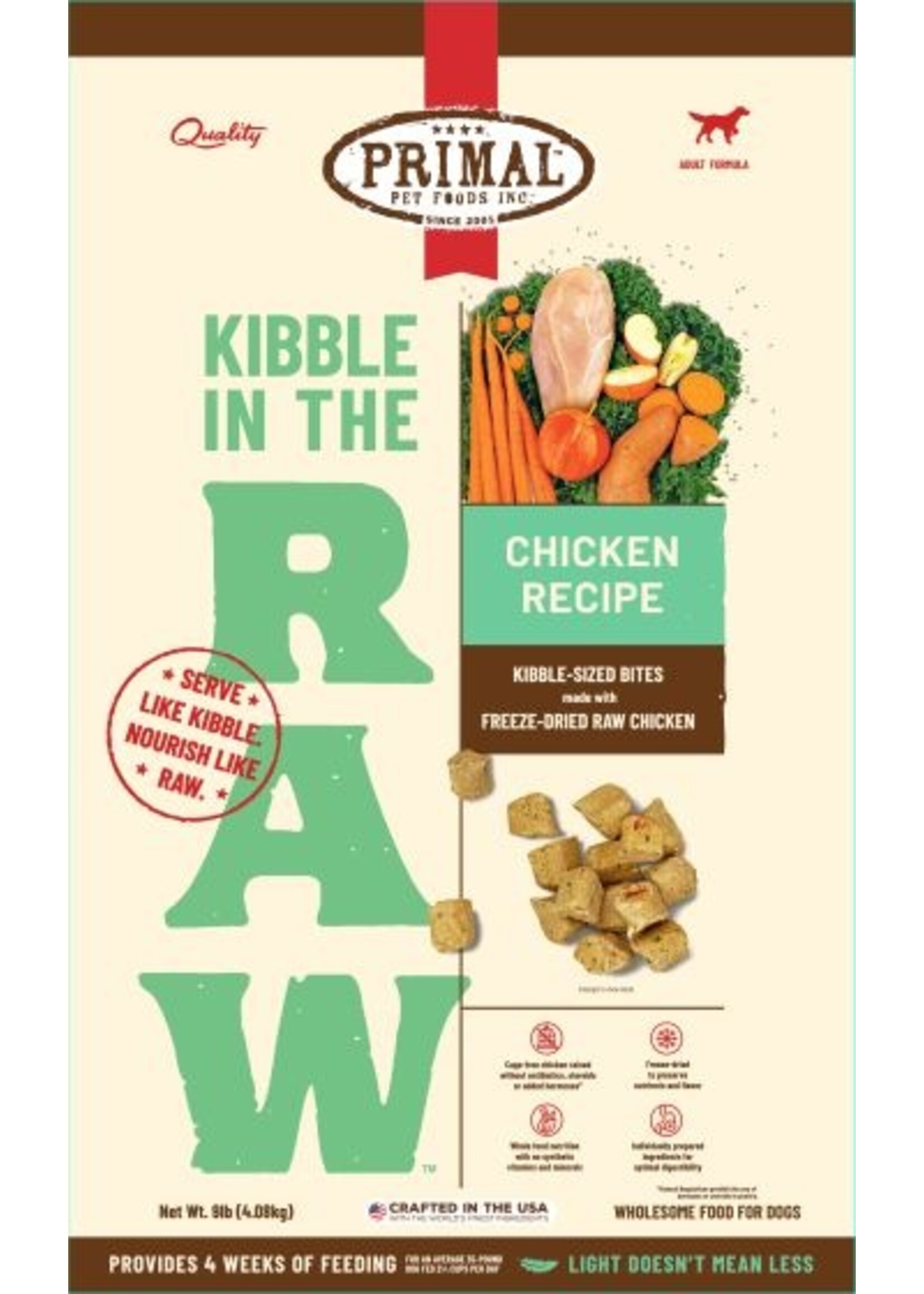 Primal Dog Kibble in the Raw Chicken
