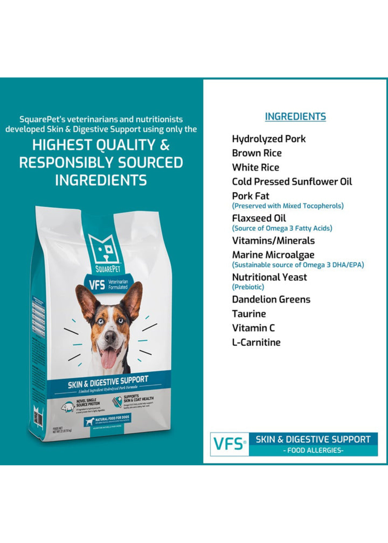 SquarePet SquarePet Dog VFS Skin & Digestive Pork