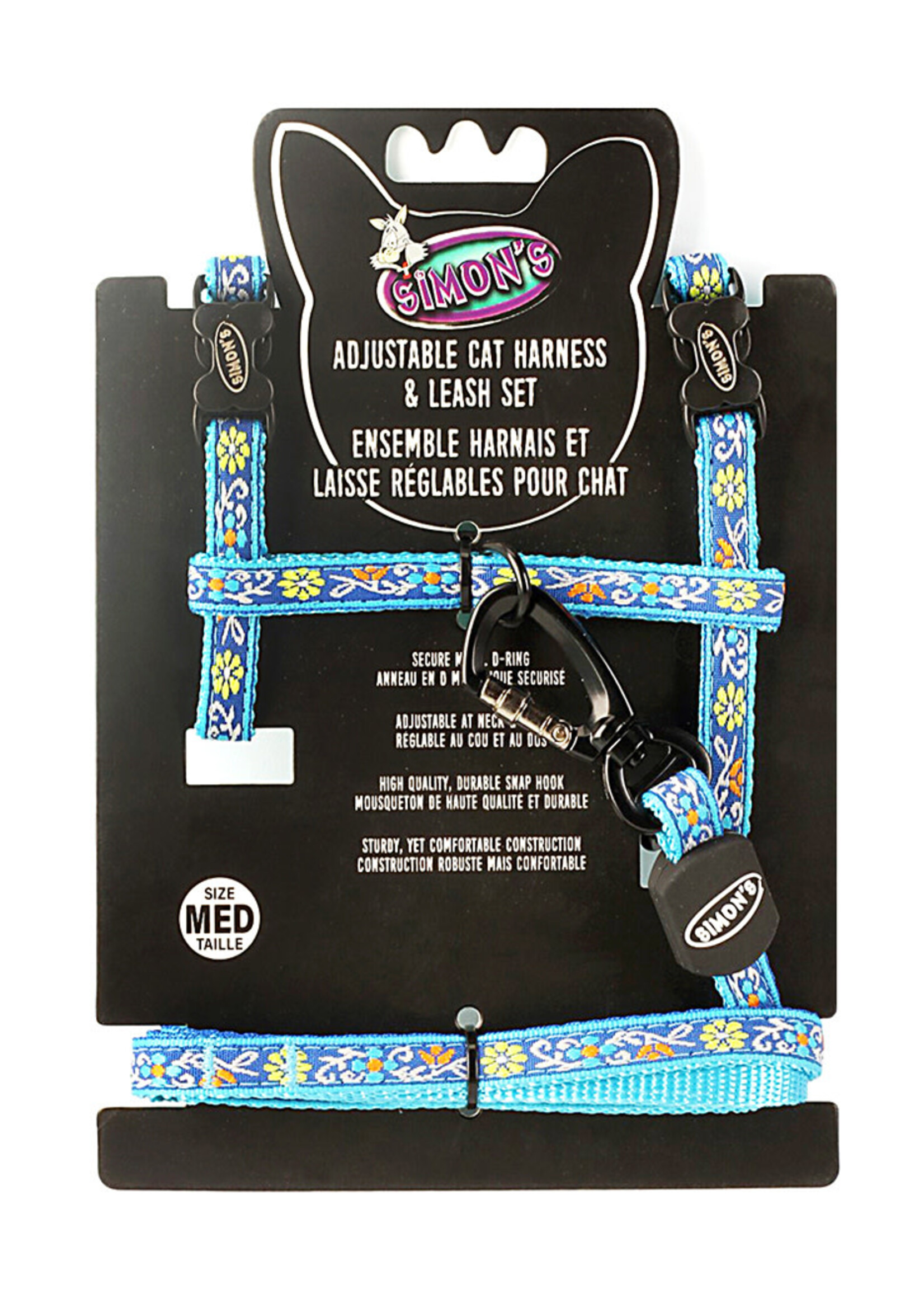 Simon's Simons Adjustable Nylon Harness / Leash Medium 8-12"Neck/10-16" Chest