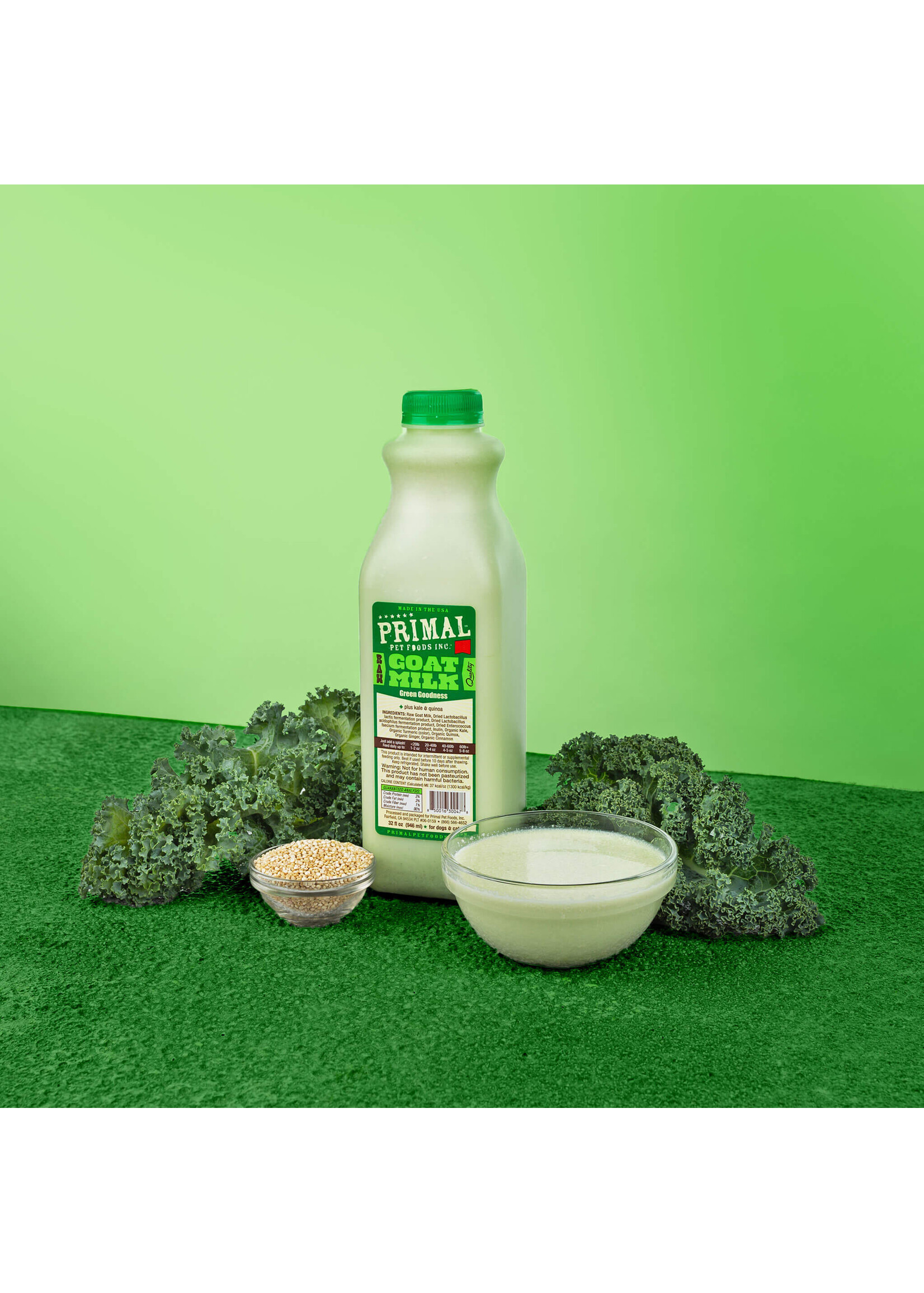 Primal Frozen Raw Goat Milk Green Goodness 32oz