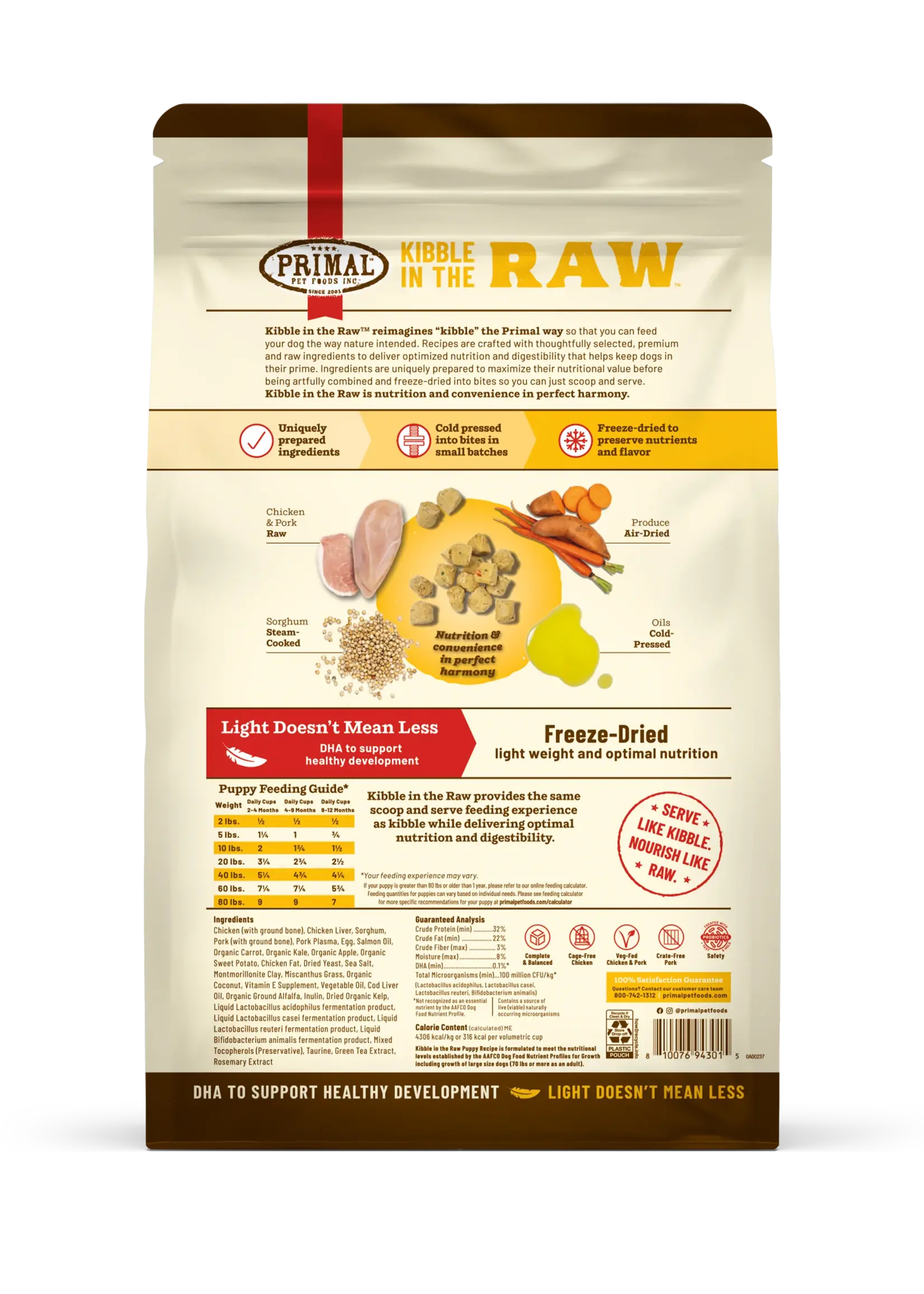 Primal Dog Kibble in the Raw Puppy