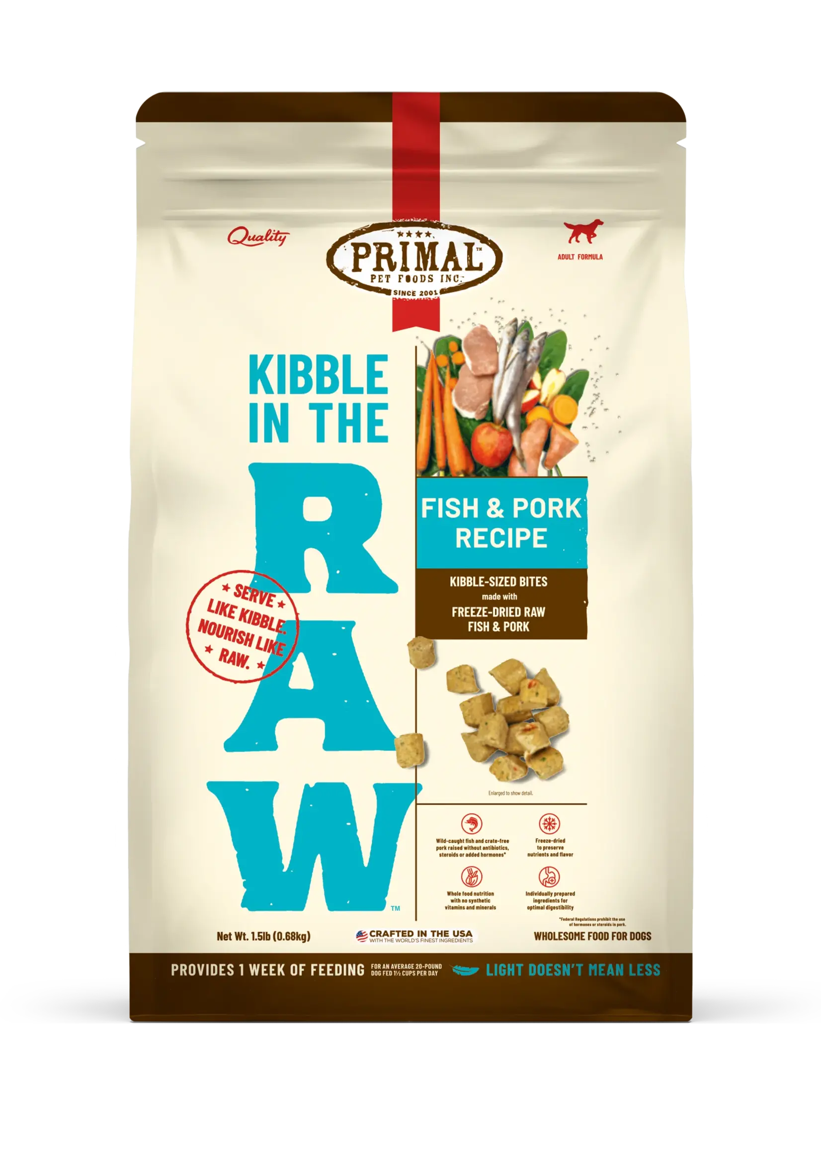 Primal Dog Kibble in the Raw Fish & Pork