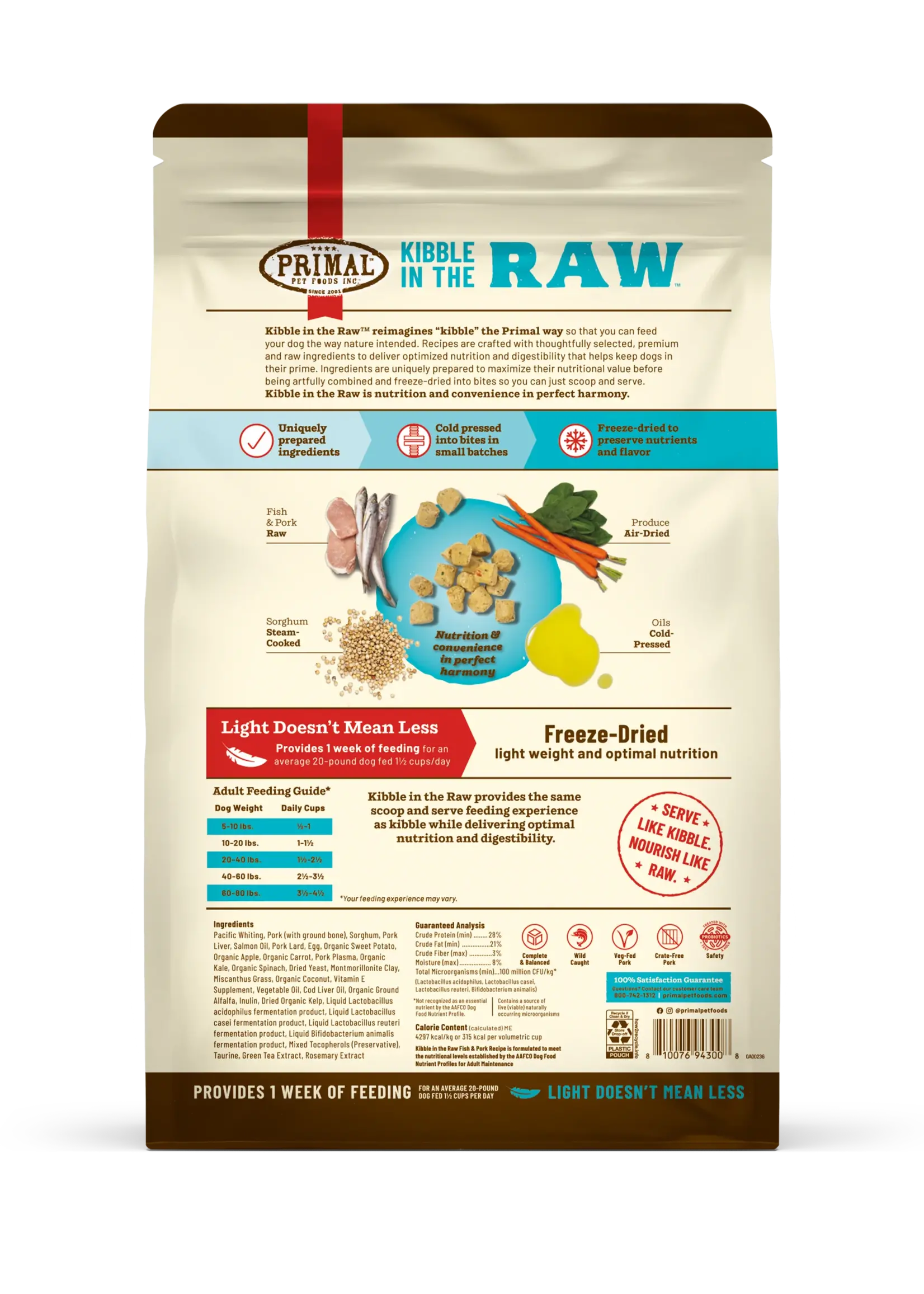 Primal Dog Kibble in the Raw Fish & Pork