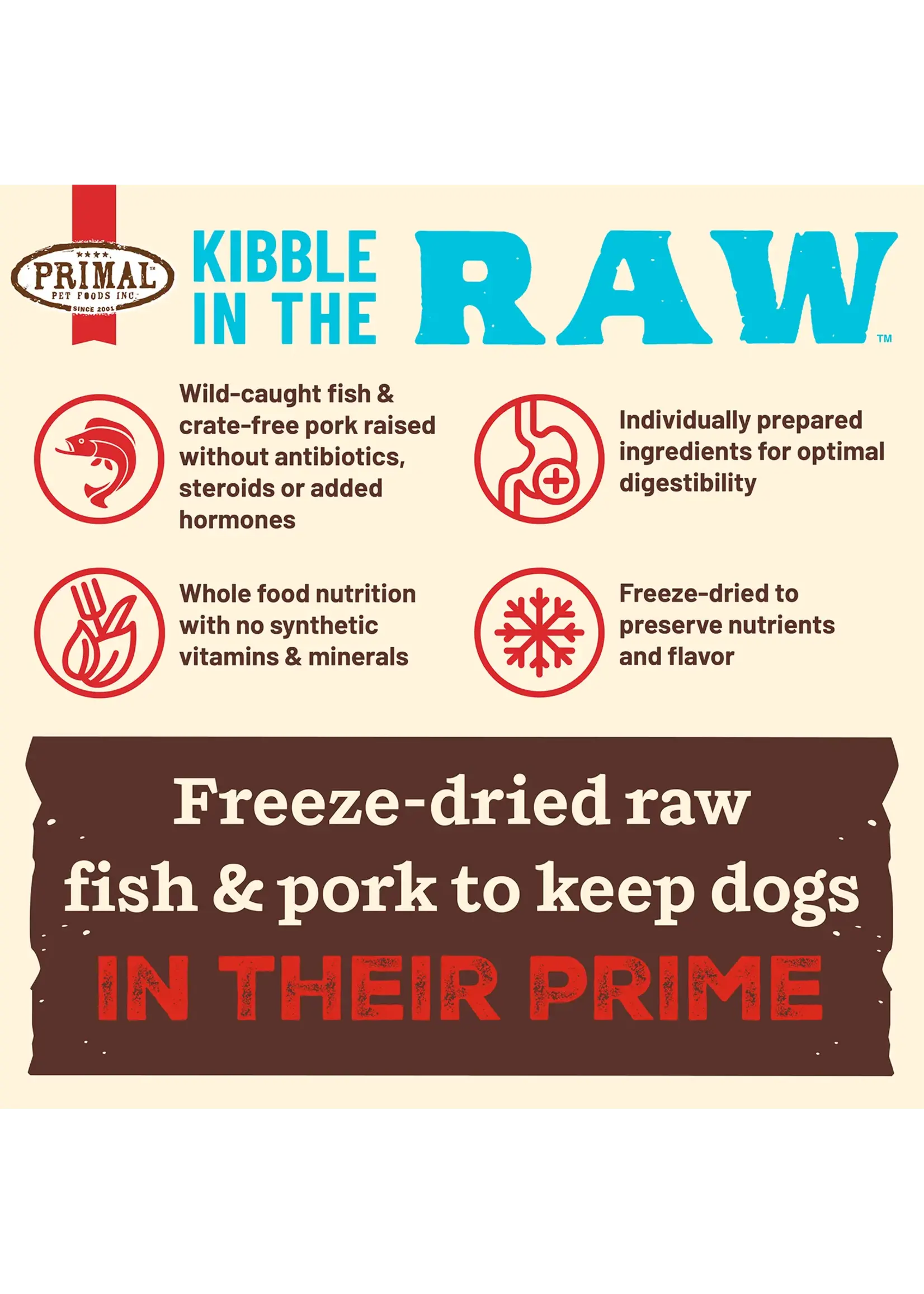 Primal Dog Kibble in the Raw Fish & Pork