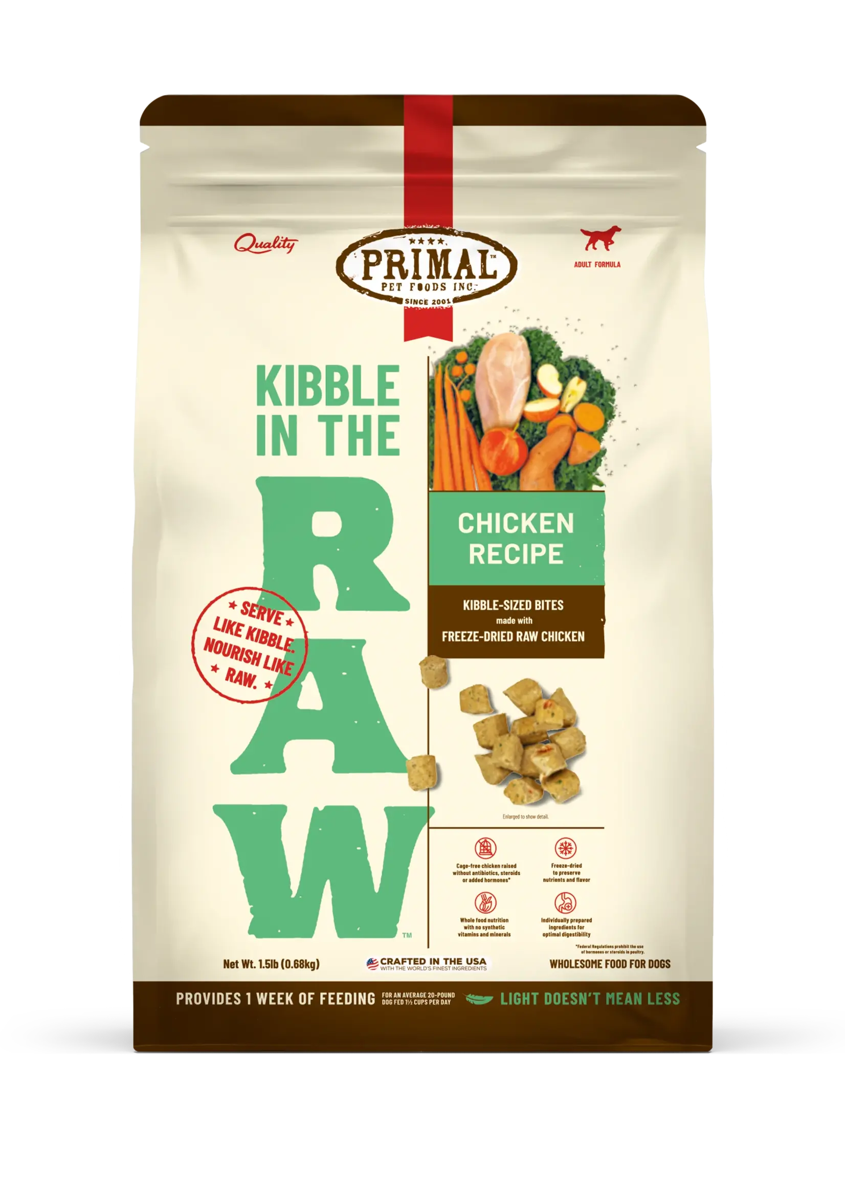 Primal Dog Kibble in the Raw Chicken
