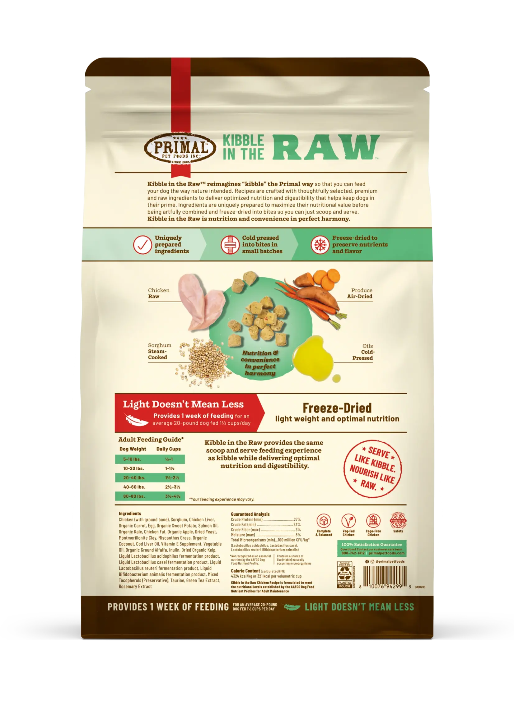 Primal Dog Kibble in the Raw Chicken