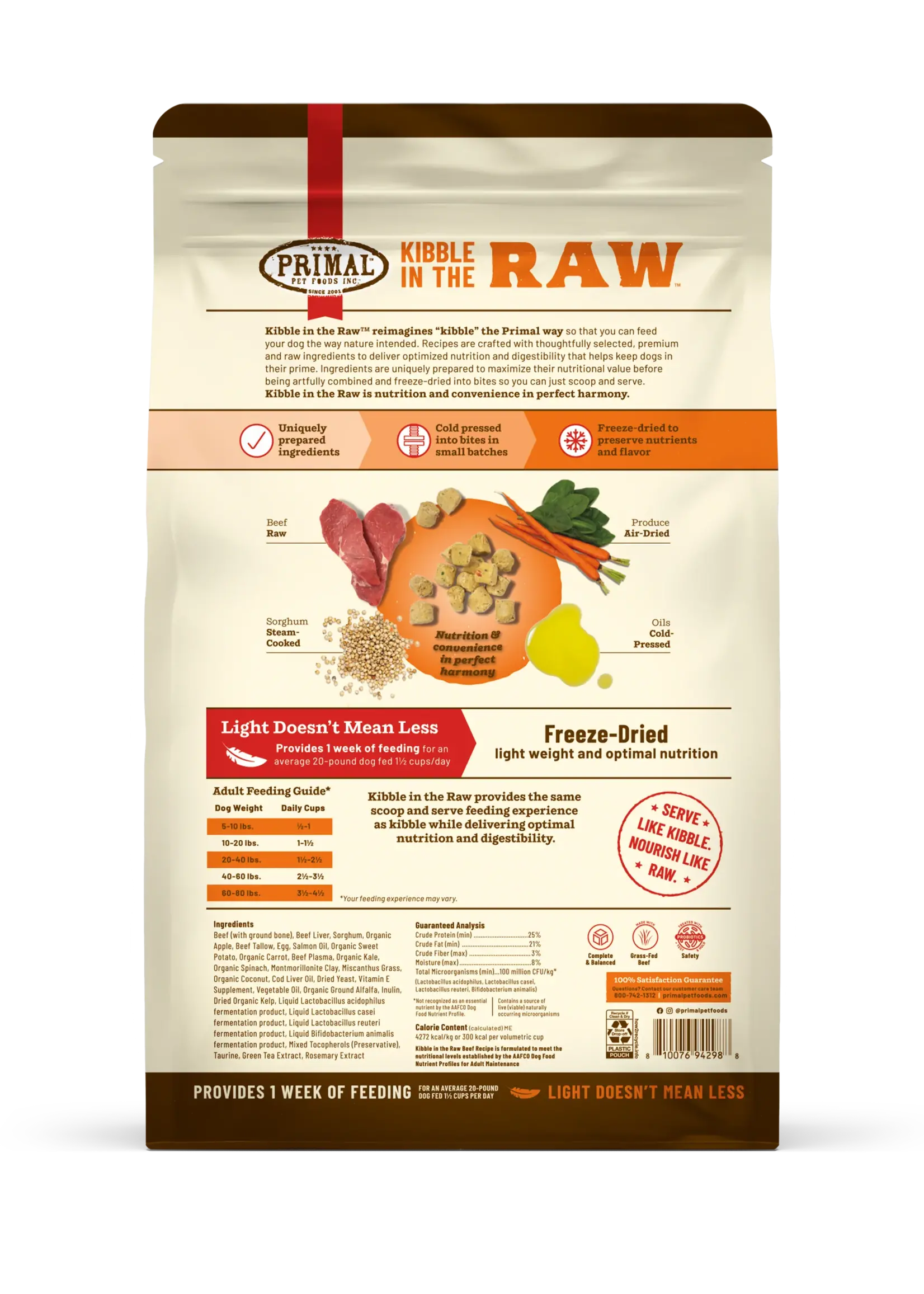 Primal Dog Kibble in the Raw Beef