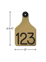 Ritchey Livestock Universal Dual Colored Large Cow Tag Metallic Gold / Black 25pk