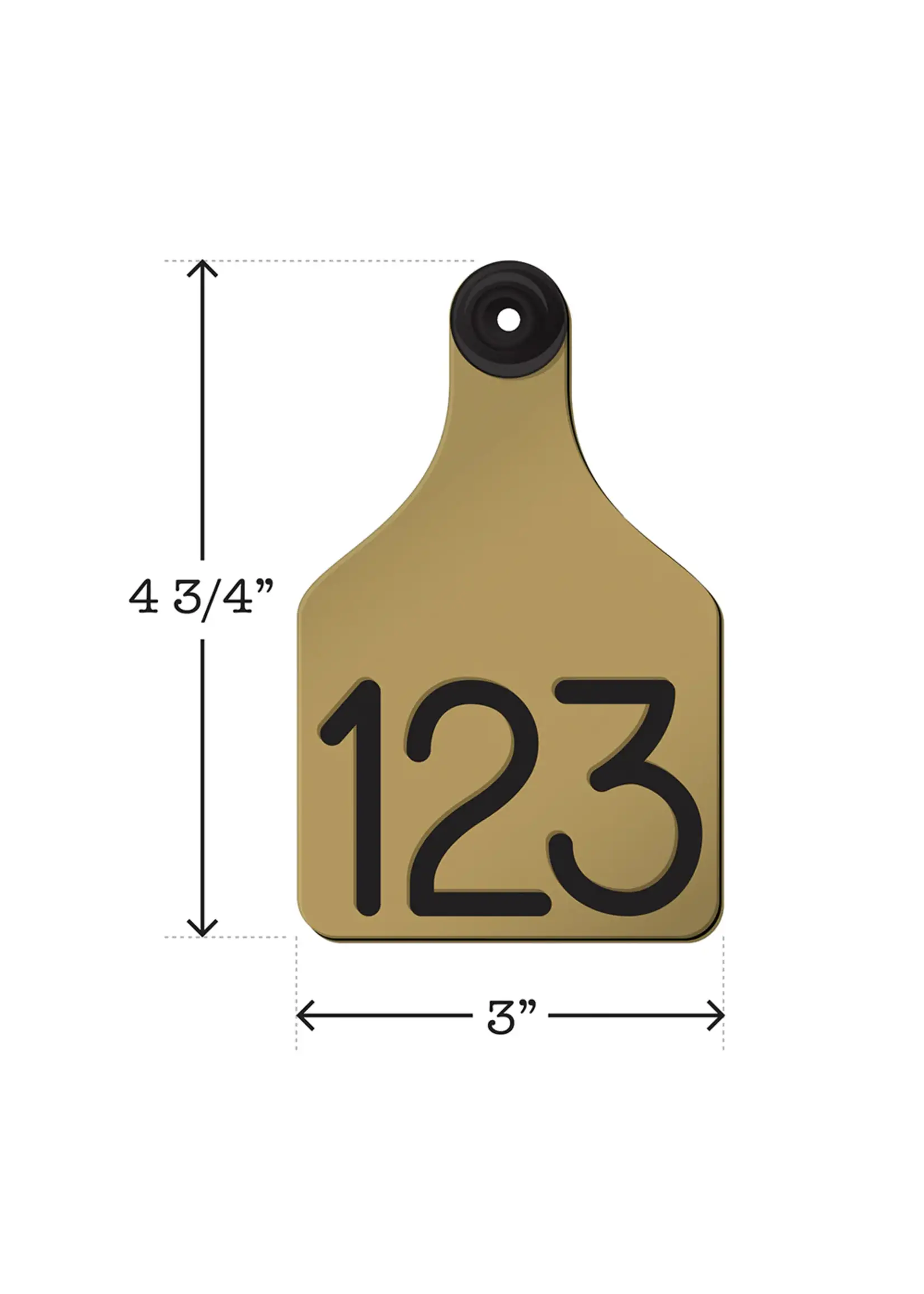 Ritchey Livestock Universal Dual Colored Large Cow Tag Metallic Gold / Black 25pk
