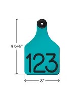 Ritchey Livestock Universal Dual Colored Large Cow Tag Turquoise / Black 25pk