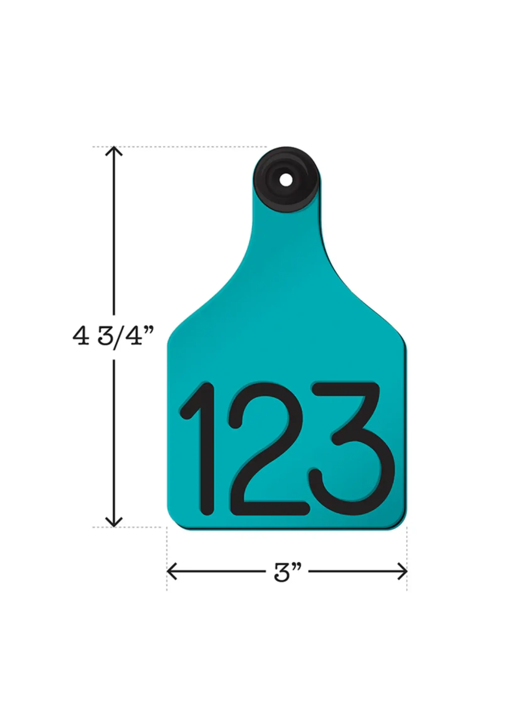 Ritchey Livestock Universal Dual Colored Large Cow Tag Turquoise / Black 25pk