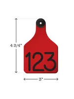 Ritchey Livestock Universal Dual Colored Large Cow Tag Red / Black 25pk