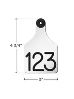 Ritchey Livestock Universal Dual Colored Large Cow Tag White / Black 25pk