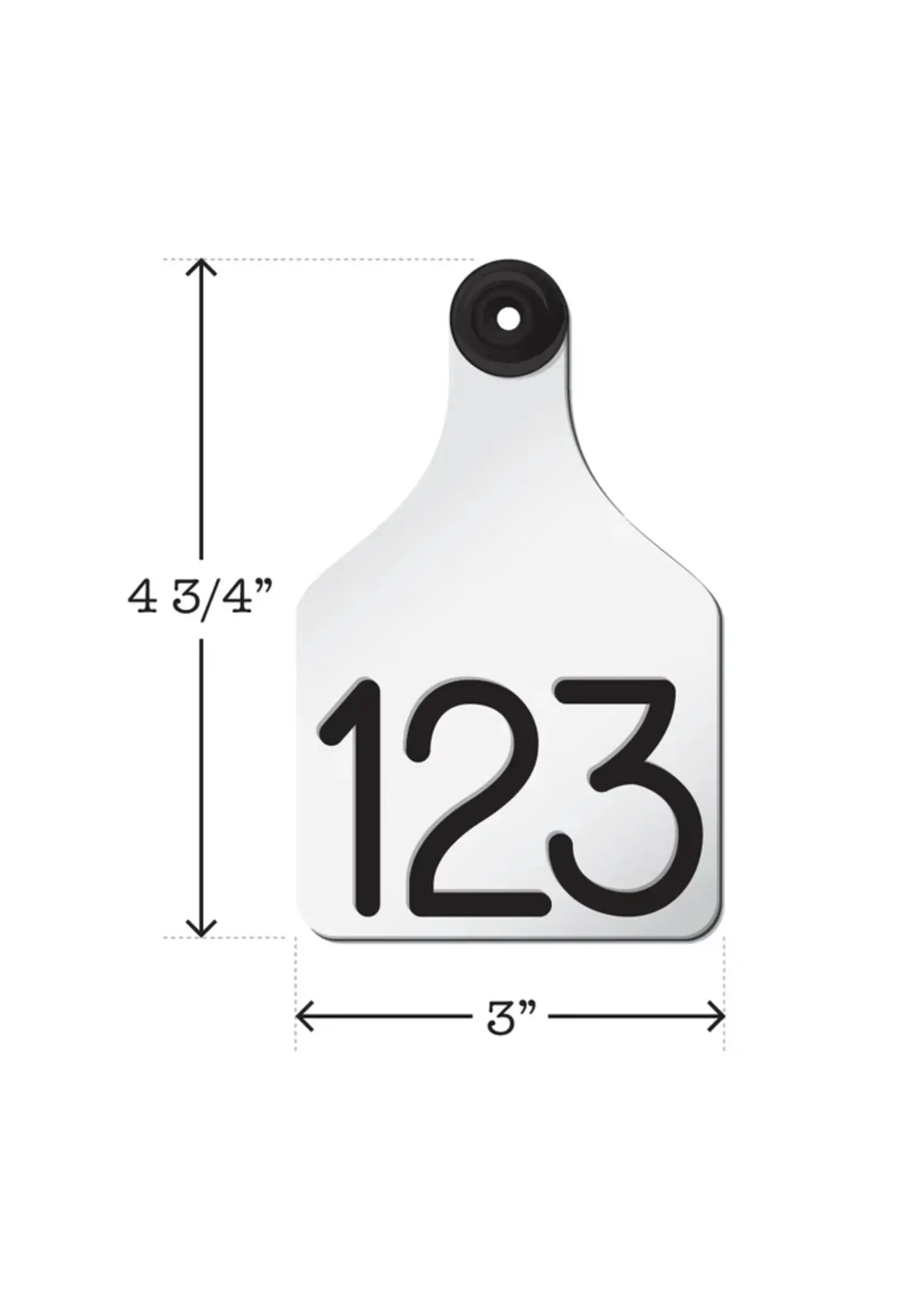 Ritchey Livestock Universal Dual Colored Large Cow Tag White / Black 25pk