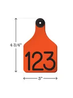 Ritchey Livestock Universal Dual Colored Large Cow Tag Orange / Black 25pk