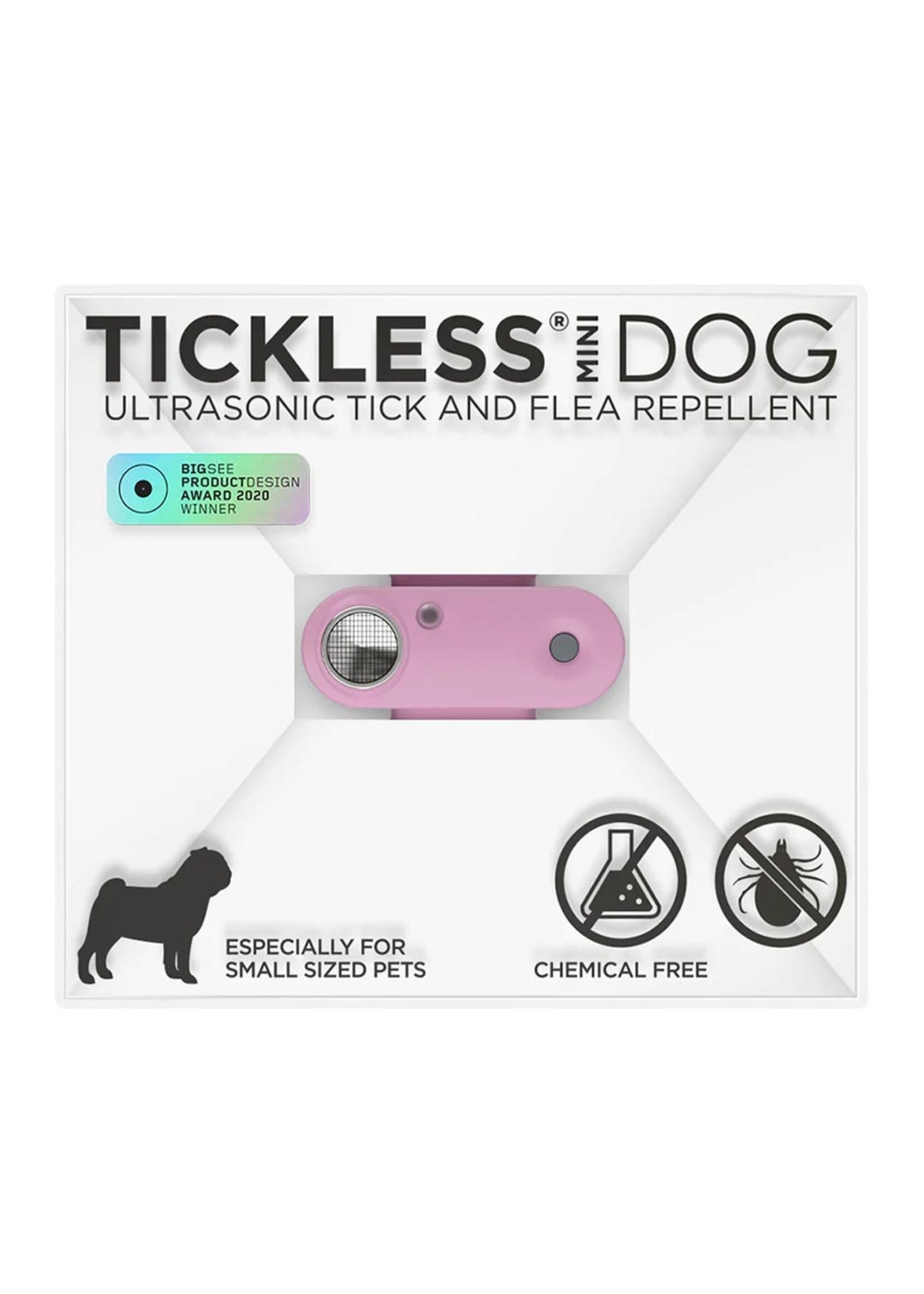 Tickless Mini Dog Ultrasonic Tick & Flea Repellent Pink w/Nighttime function