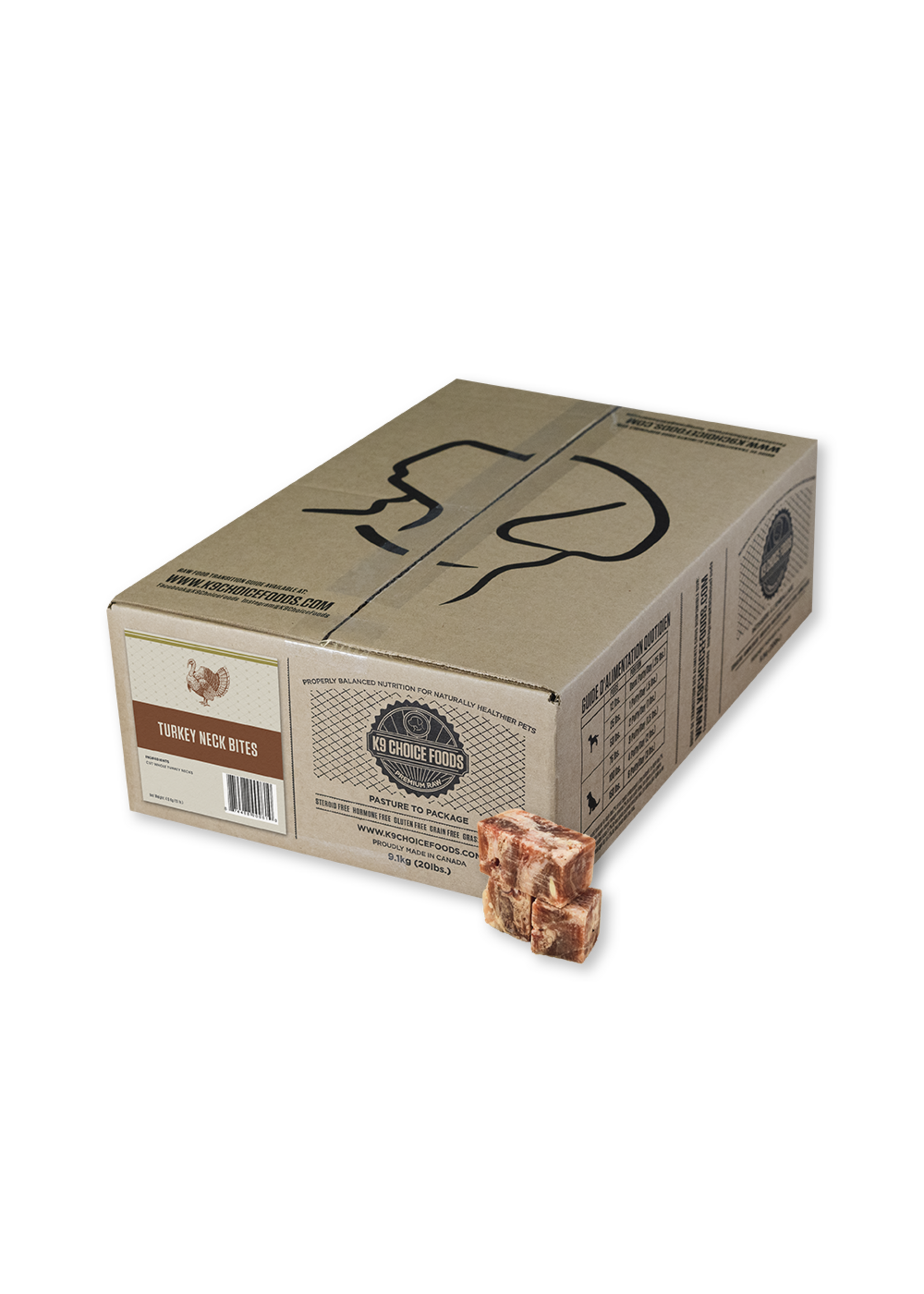 K9 Choice Foods K9 Choice Turkey Neck Bites 15lb