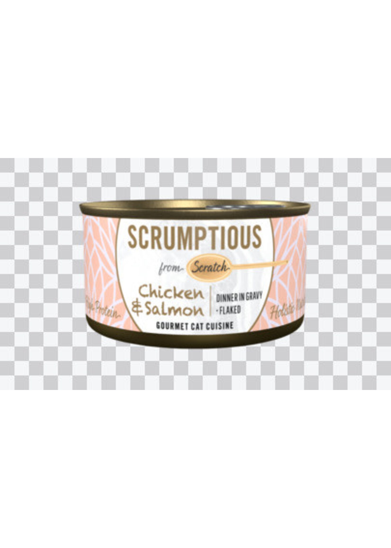 Scrumptious Scrumptious Cat Dinner in Gravy Flaked 2.8oz Chicken & Salmon (24)