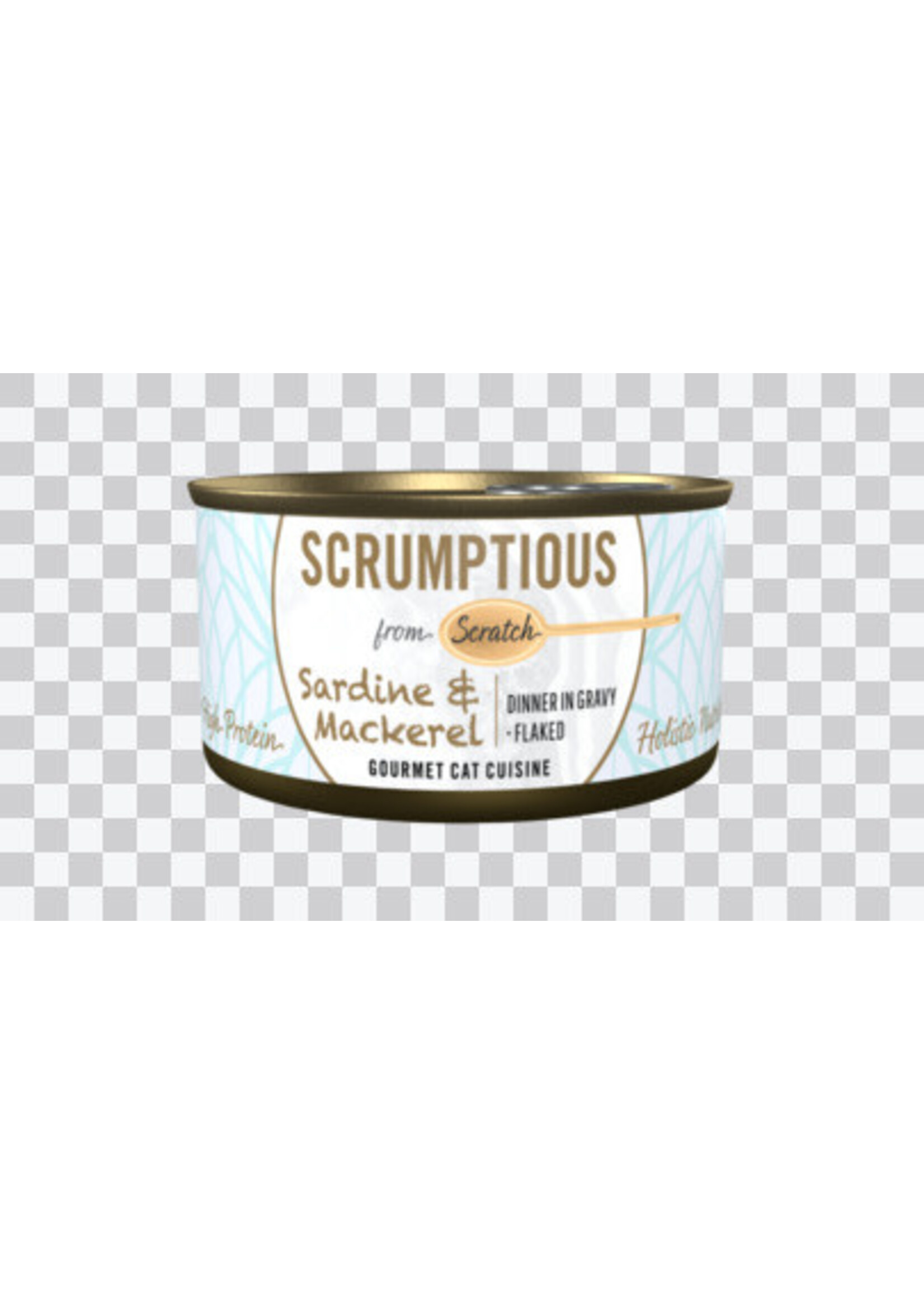 Scrumptious Scrumptious Cat Dinner in Gravy Flaked 2.8oz Sardines & Mackeral