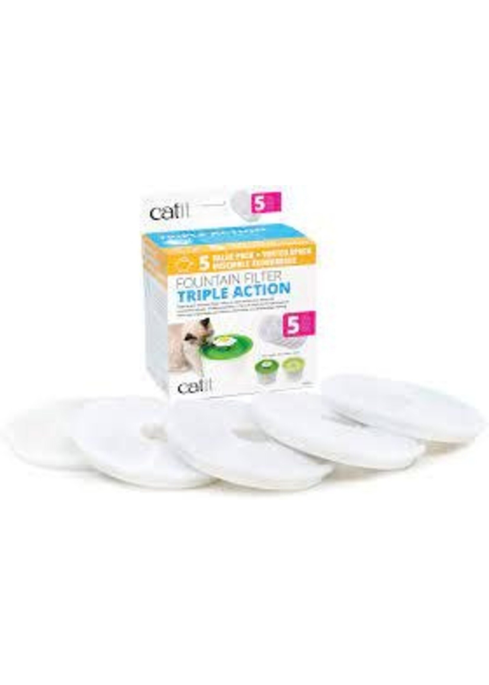 Catit Catit Triple Action Fountain Filter 5pack