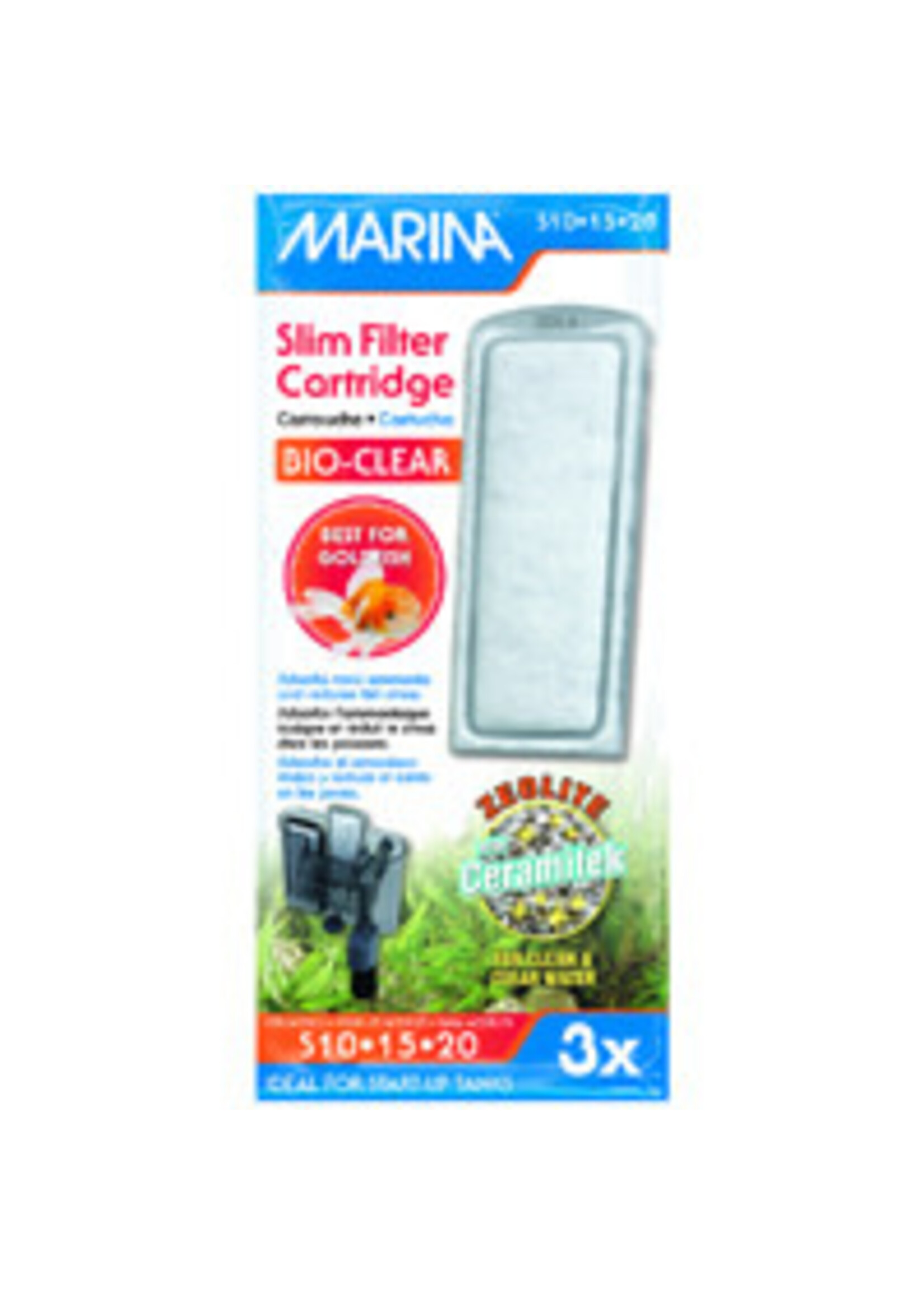 Marina Marina Bio Clear Cartridge for Slim Filters 3pack (Goldfish)