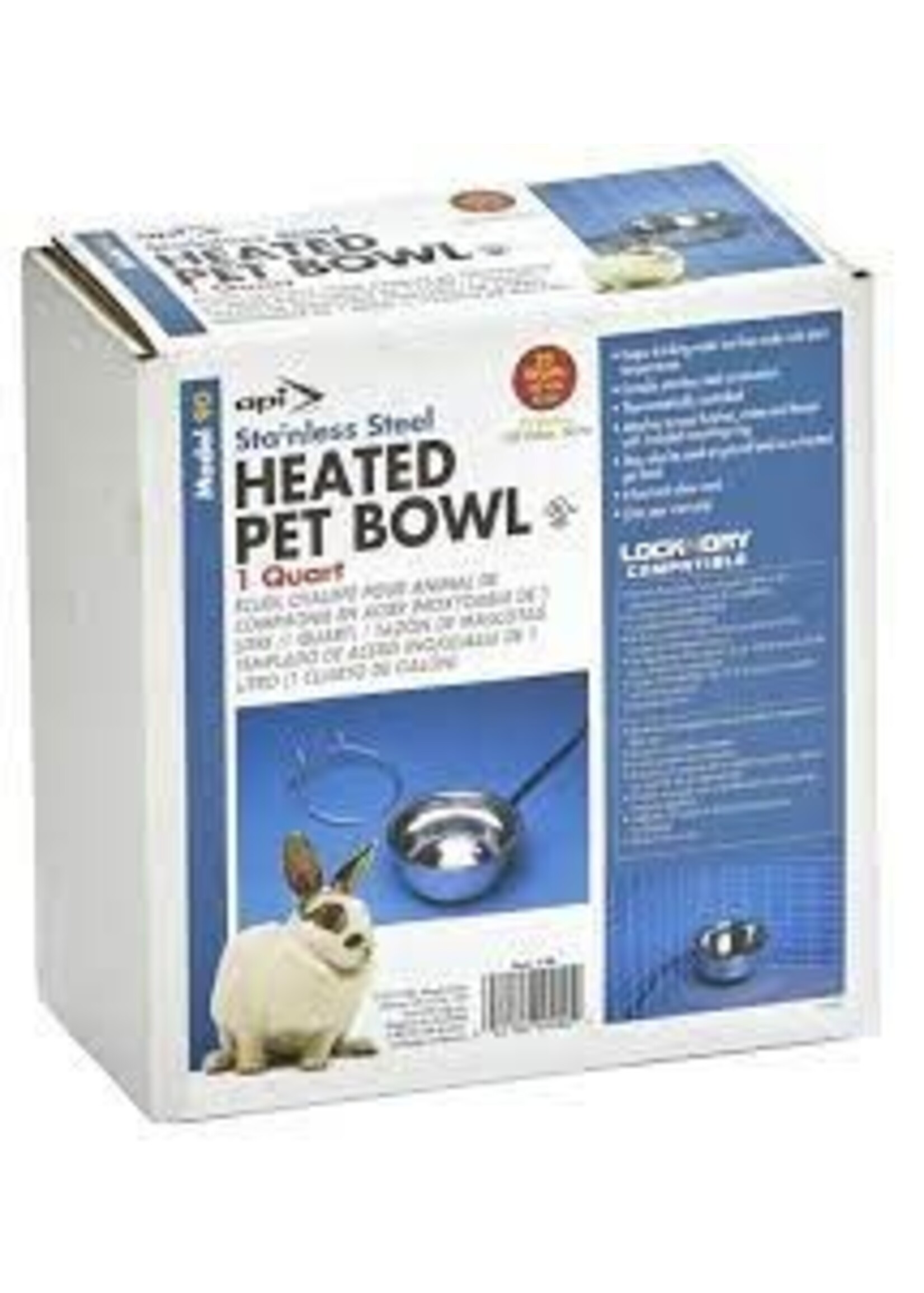 API API Stainless Steel Heated Pet Bowl