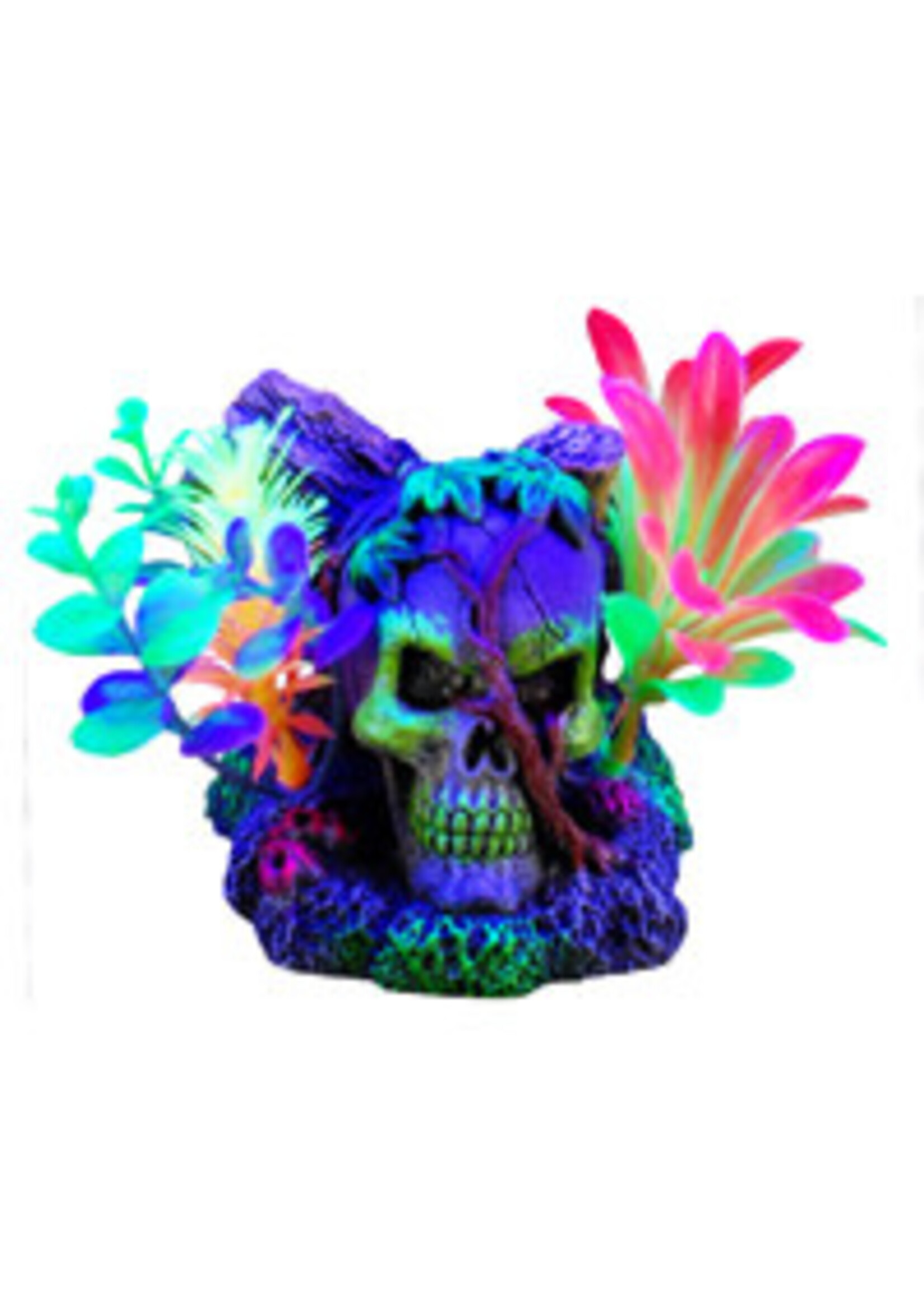Marina Marina iGlo Ornament Skull w/Vines and Plants 4.5 in