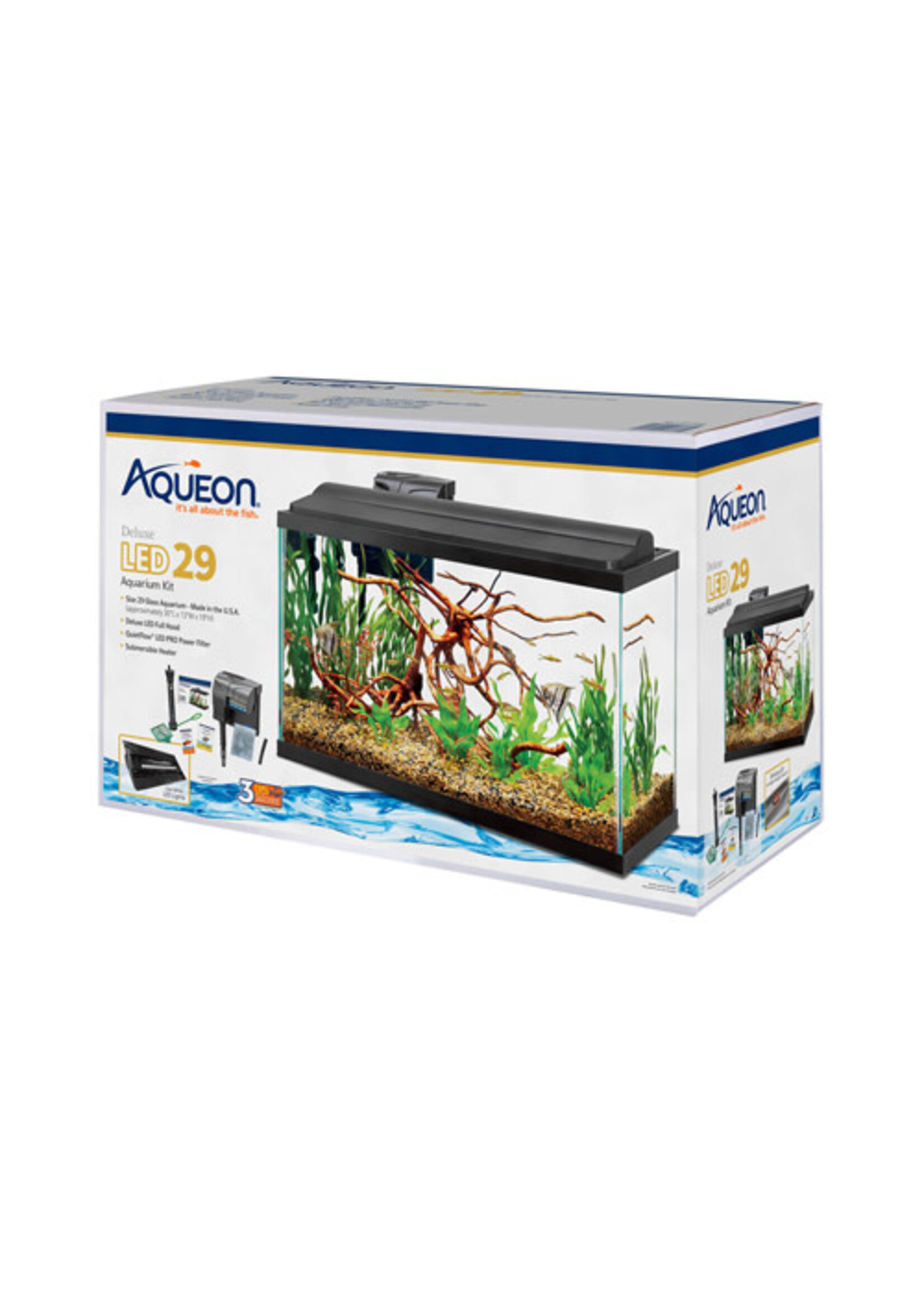 Aqueon Aqueon LED Deluxe Aquarium Kit Black 29 gallon