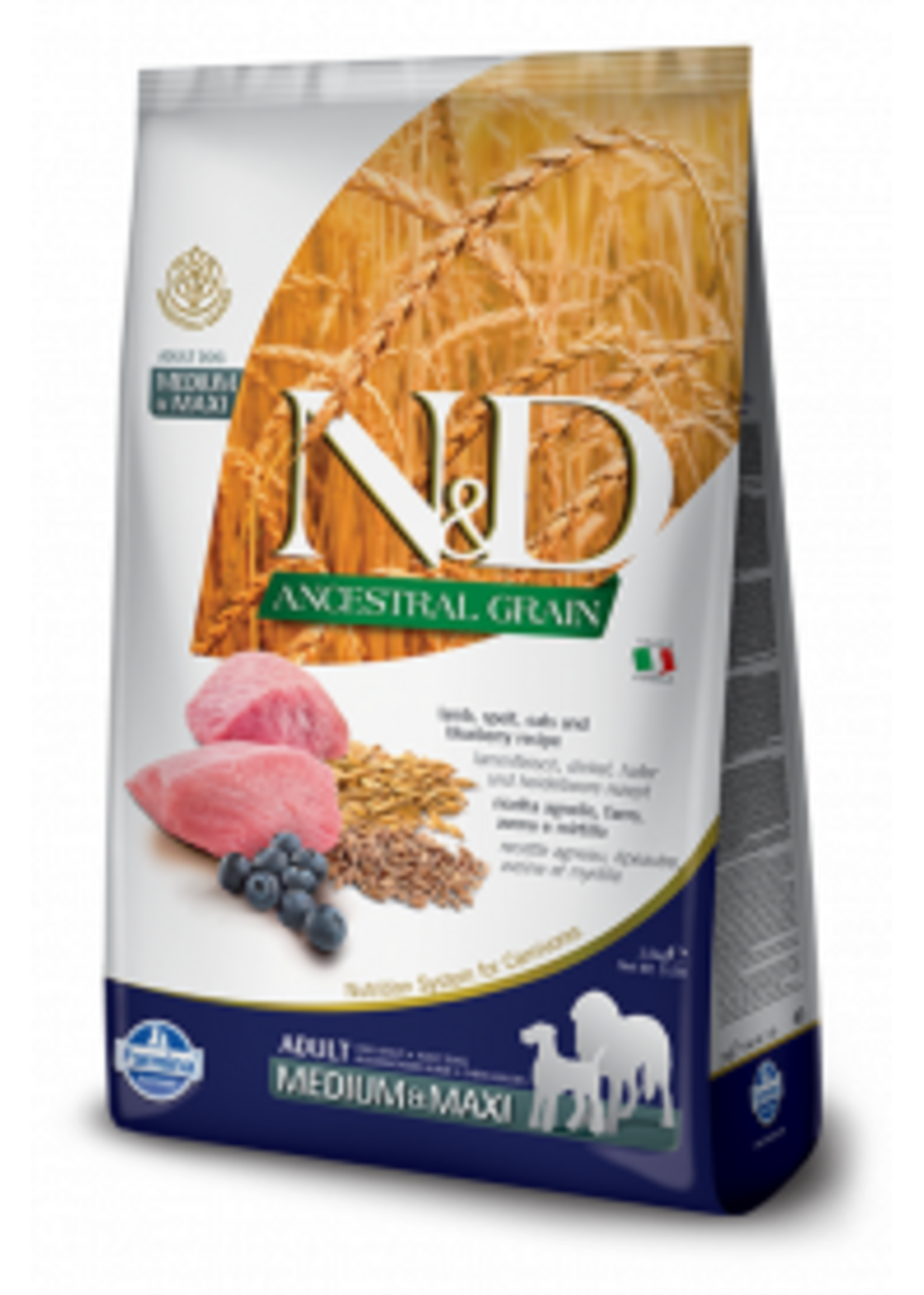 Farmina Farmina N&D Dog Ancestral Lamb & Blueberry Med/Maxi