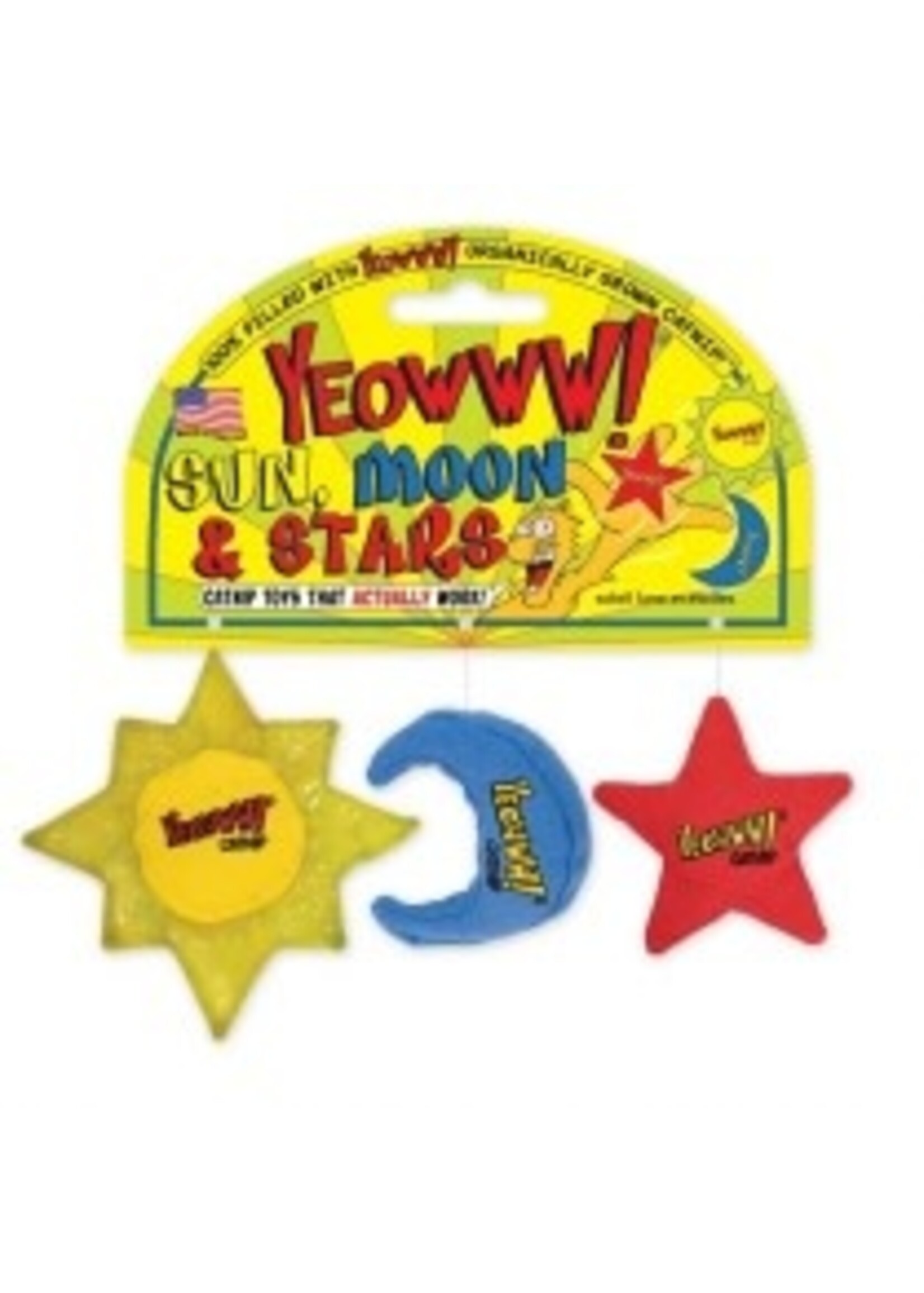 Ducky World Ducky World Yeowww! Sun Moon Stars Catnip Toy 3pack