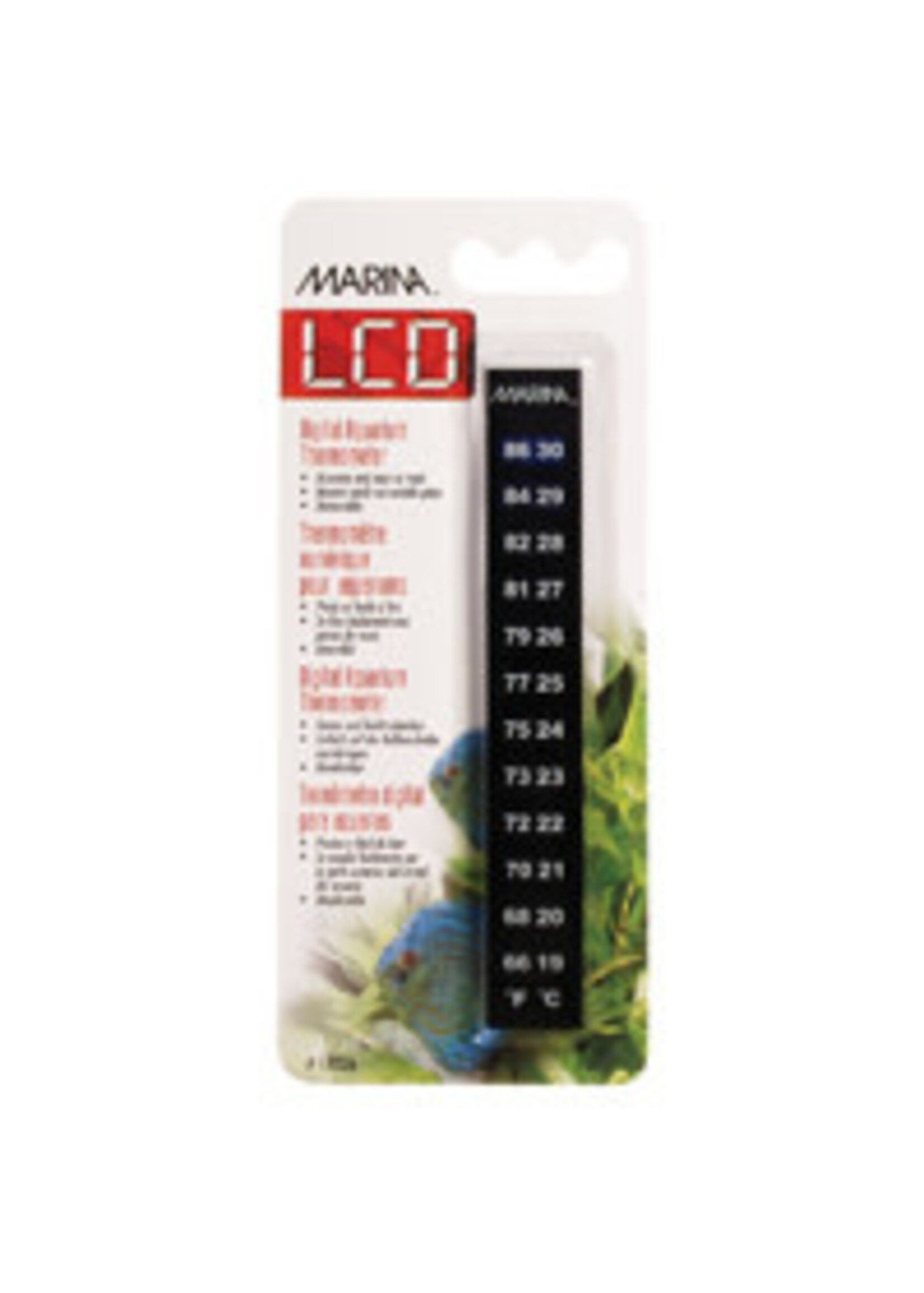 Marina Marina LCD Aquarium Thermometer- 19 to 30C (66 to 88F)