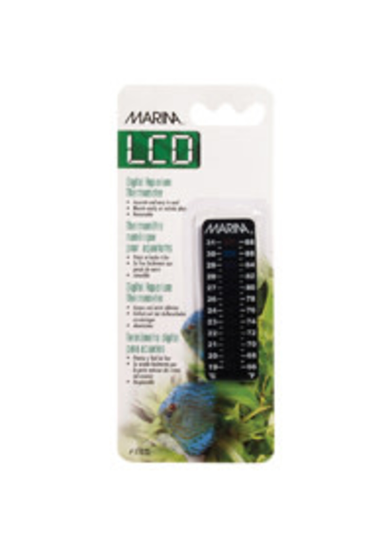 Marina Marina LCD Aquarium Thermometer-Centigrade-Fahrenheit- 19 to 31C (66 to 88F)