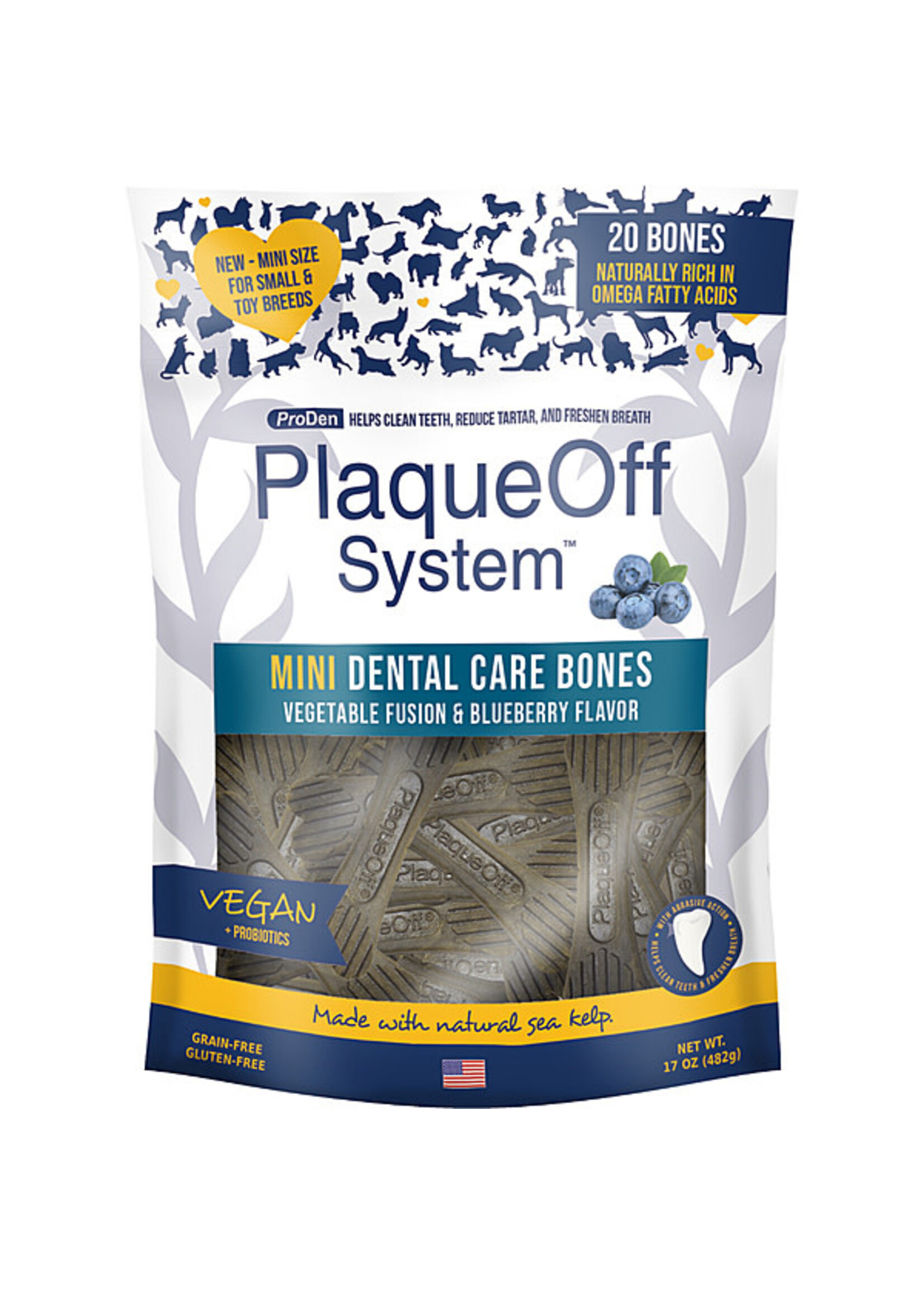 Swedencare Plaque Off ProDen Dental Bones Mini Veggie Blueberry 12oz
