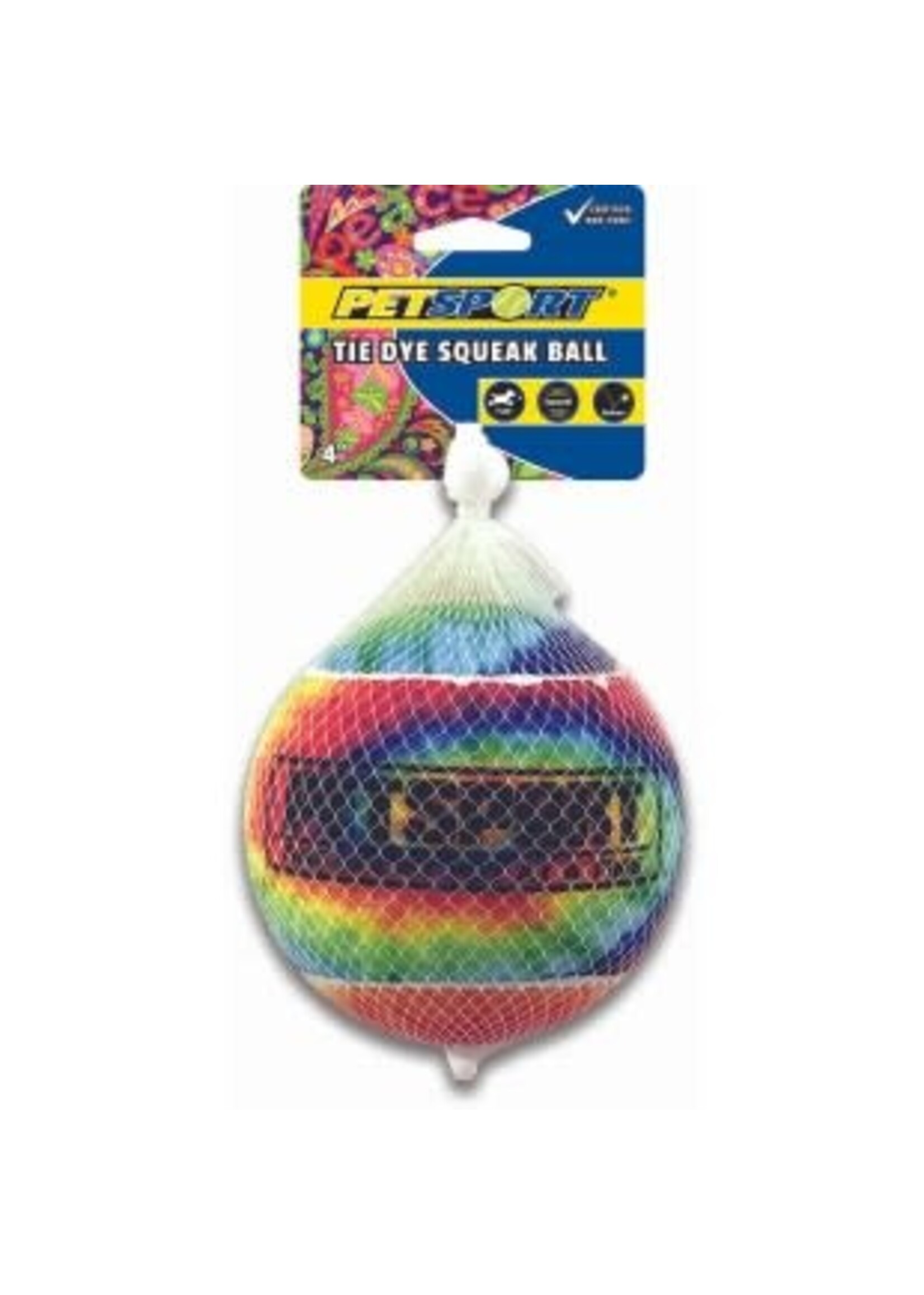 Petsport Petsport Tie Dye Squeak Ball 4"