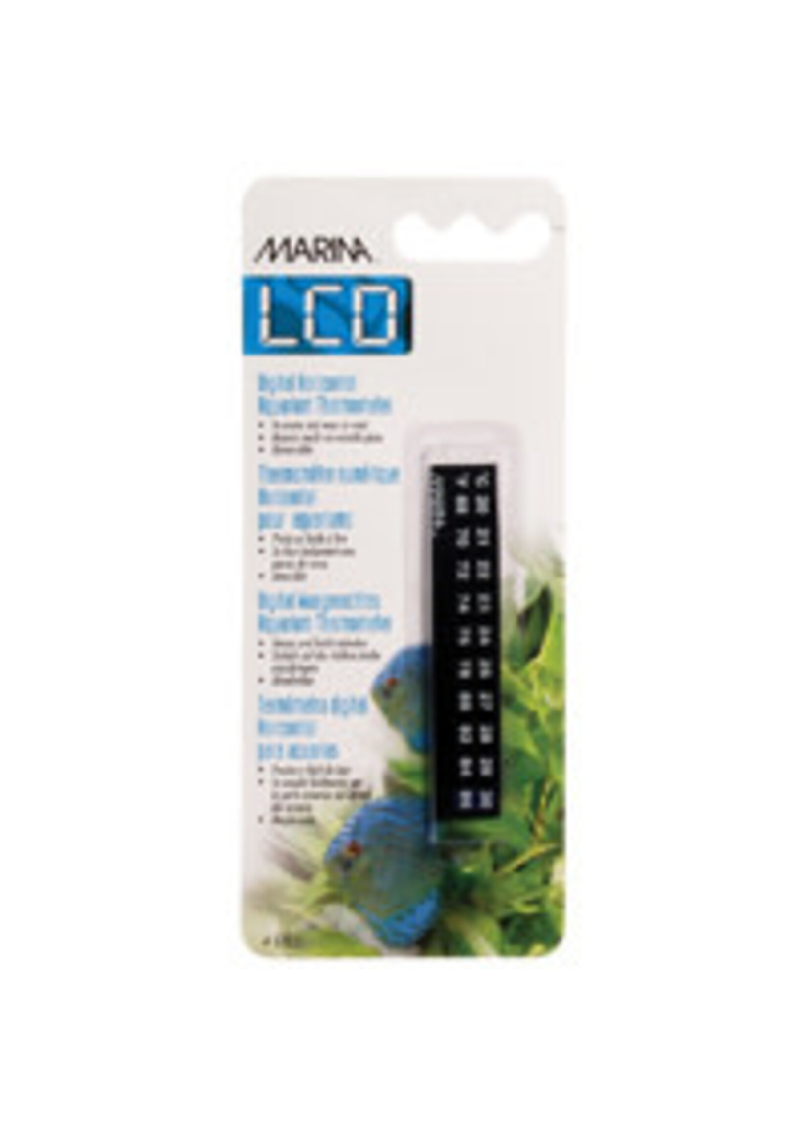 Marina Marina Horizontal LCD Aquarium Thermometer- Centigrade - Fahrenheit - 20 to 30 C (68 to 86F)