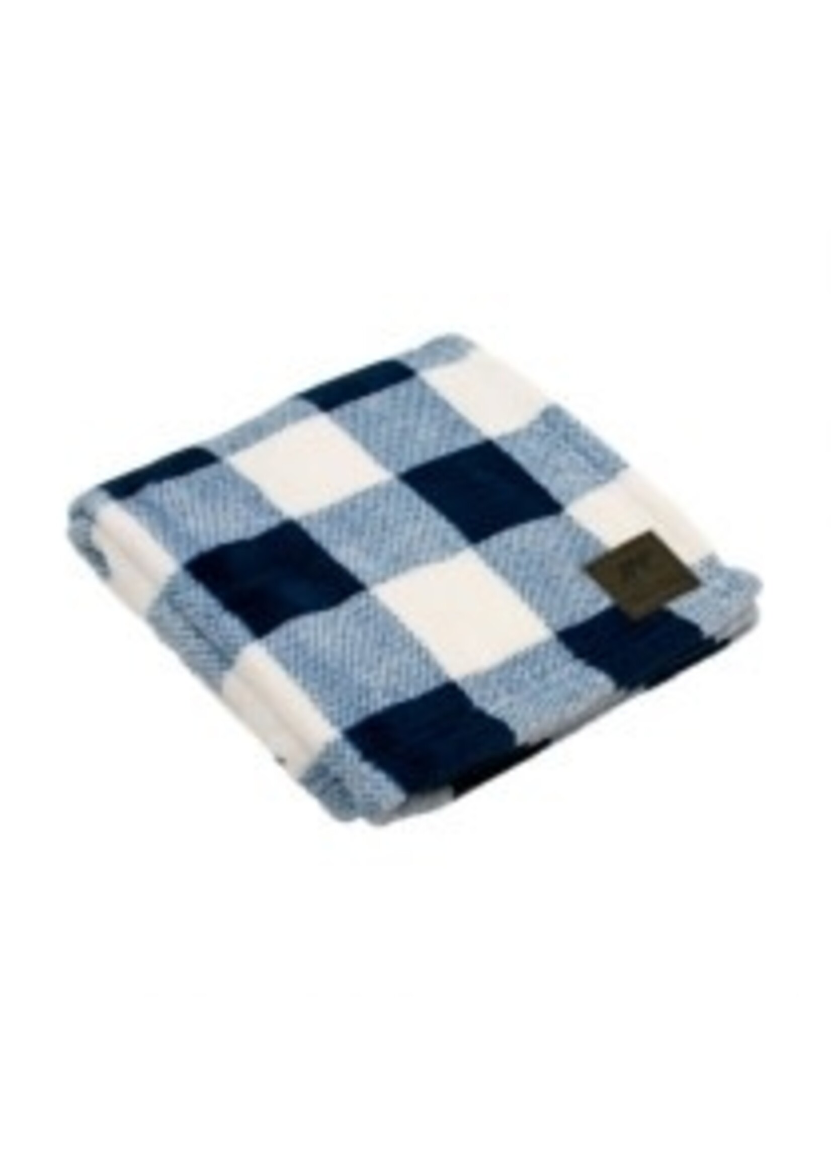 Tall Tails Tall Tails Fleece Blanket Navy Plaid 30 x 40"
