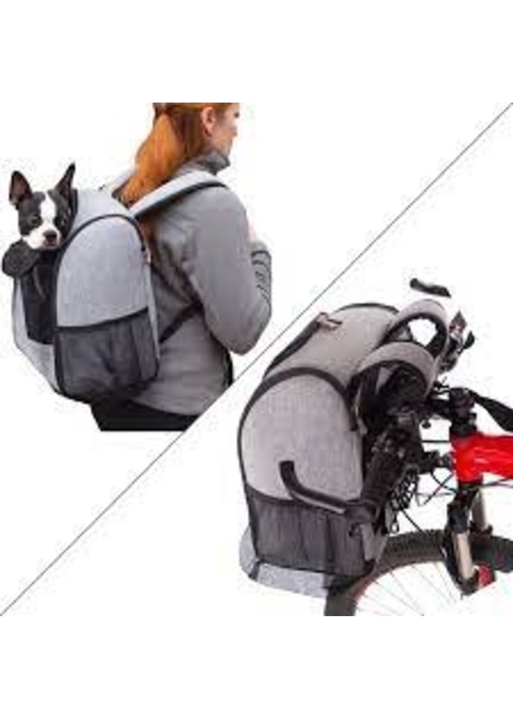K&H Pet Products K&H Travel Bike Backpack Gray 9.5 x 14 x 15.75in