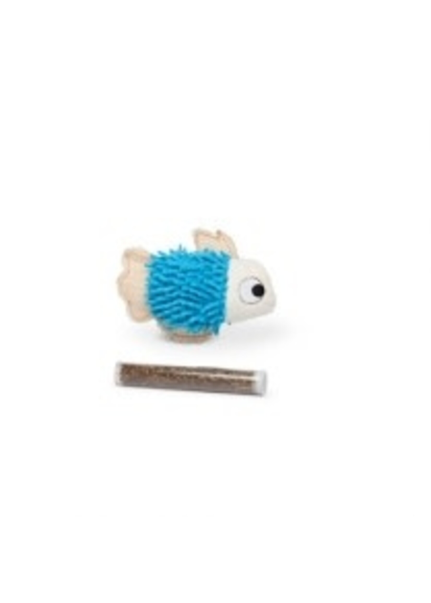 Budz Budz Blue Fish Cat Toy w/ Catnip Pocket 1 Tube 4.5"