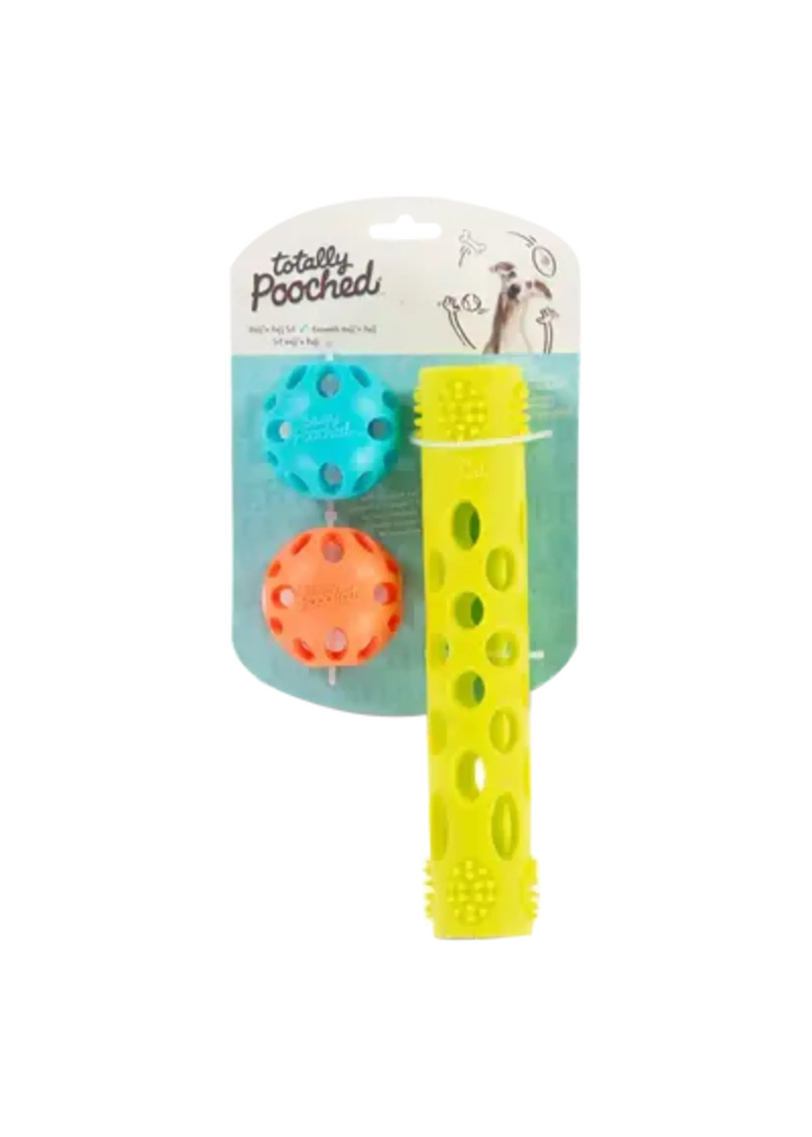 Totally Pooched Totally Pooched Huff'n Puff 3pc Two Ball & Stick Set