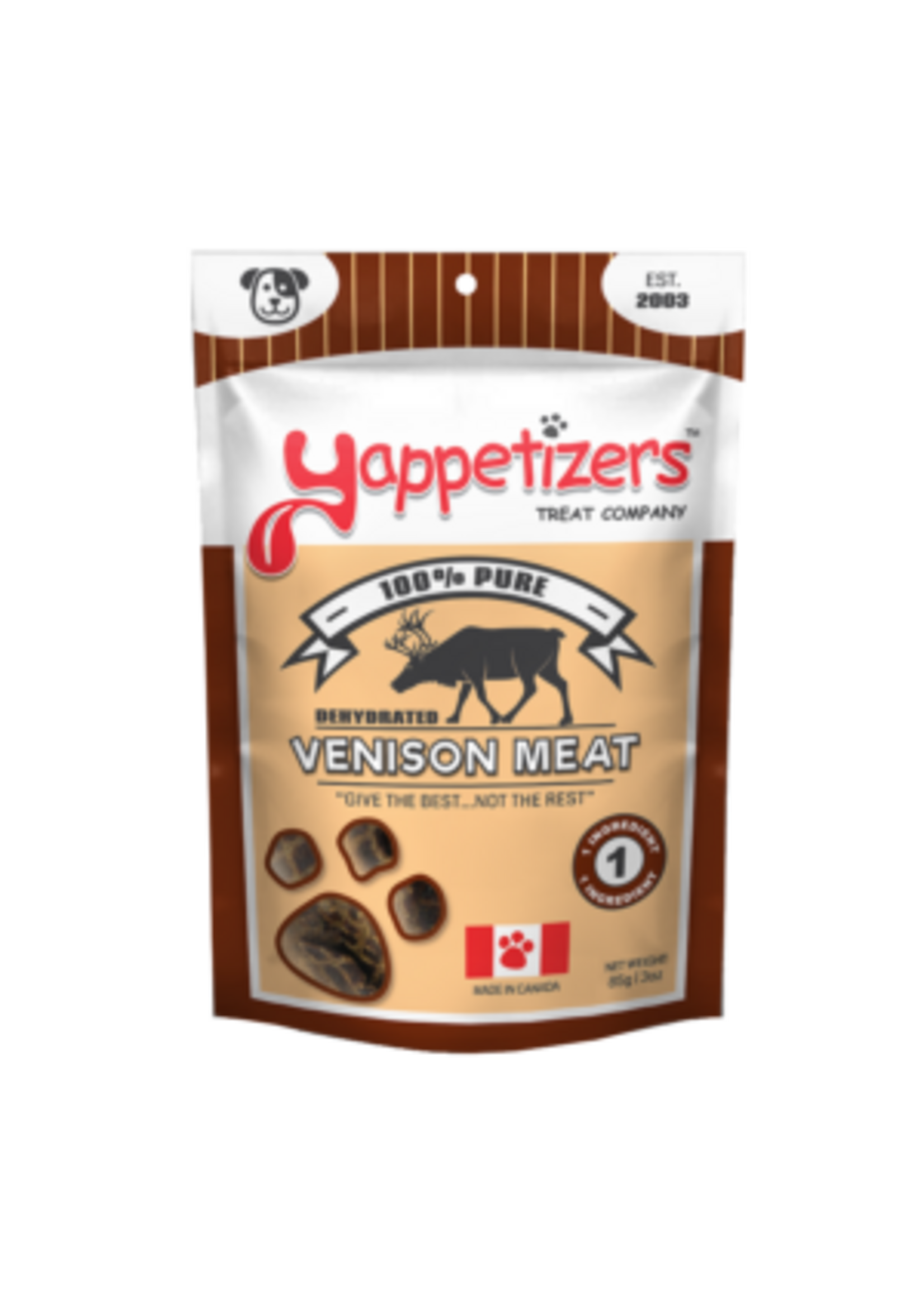 Yappetizers Yappetizers Dehydrated Venison Meat Dog Treat 85g