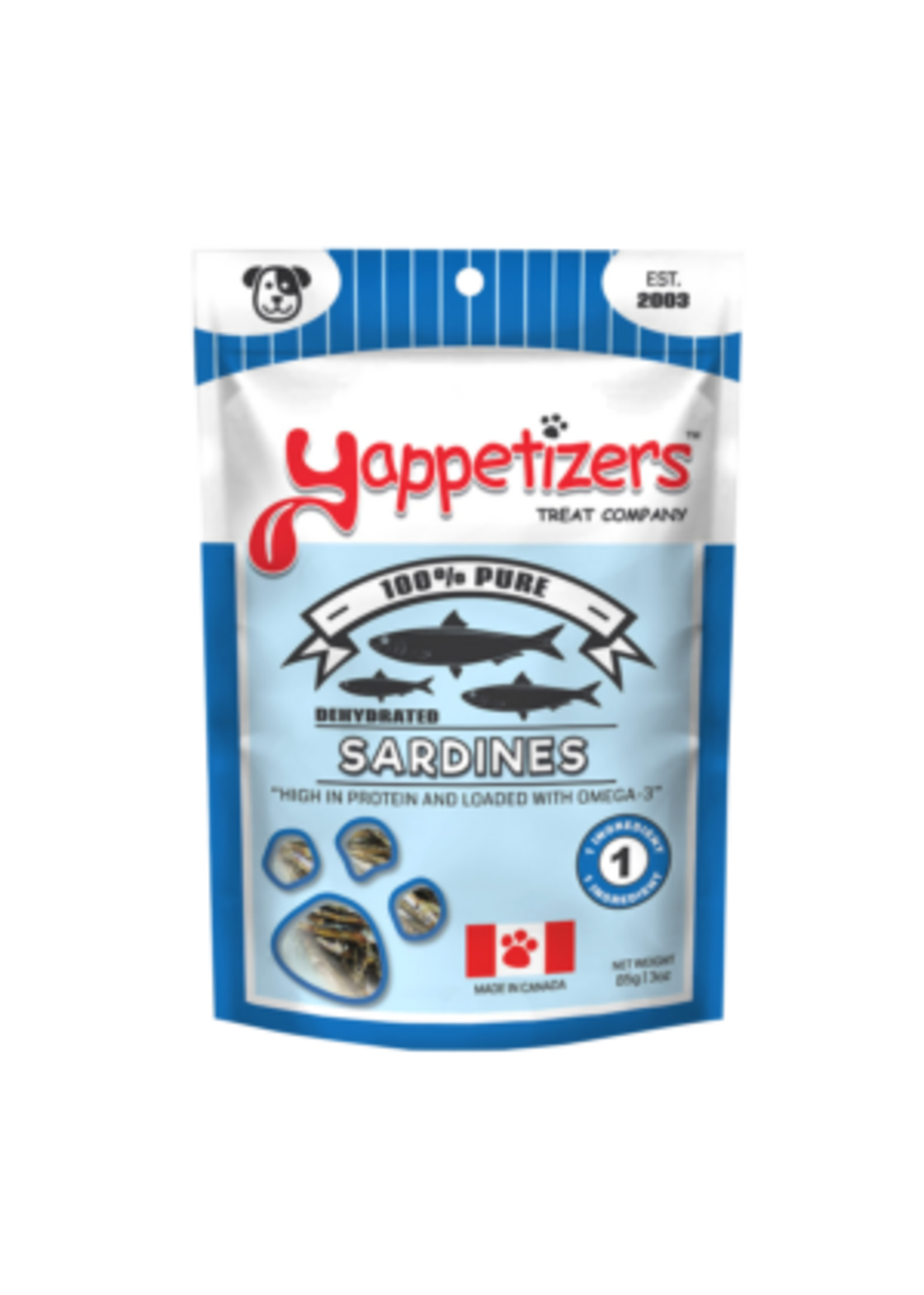 Yappetizers Yappetizers Dehydrated Sardine Dog Treats 85g