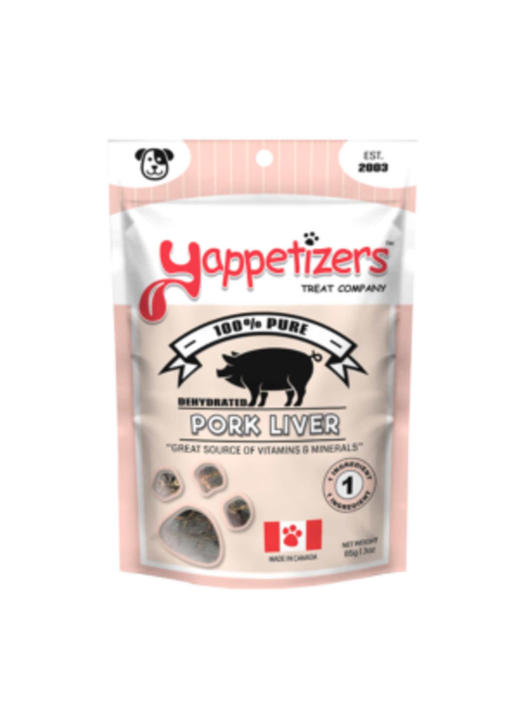 Yappetizers Yappetizers Dehydrated Pork Liver Dog Treats 85g